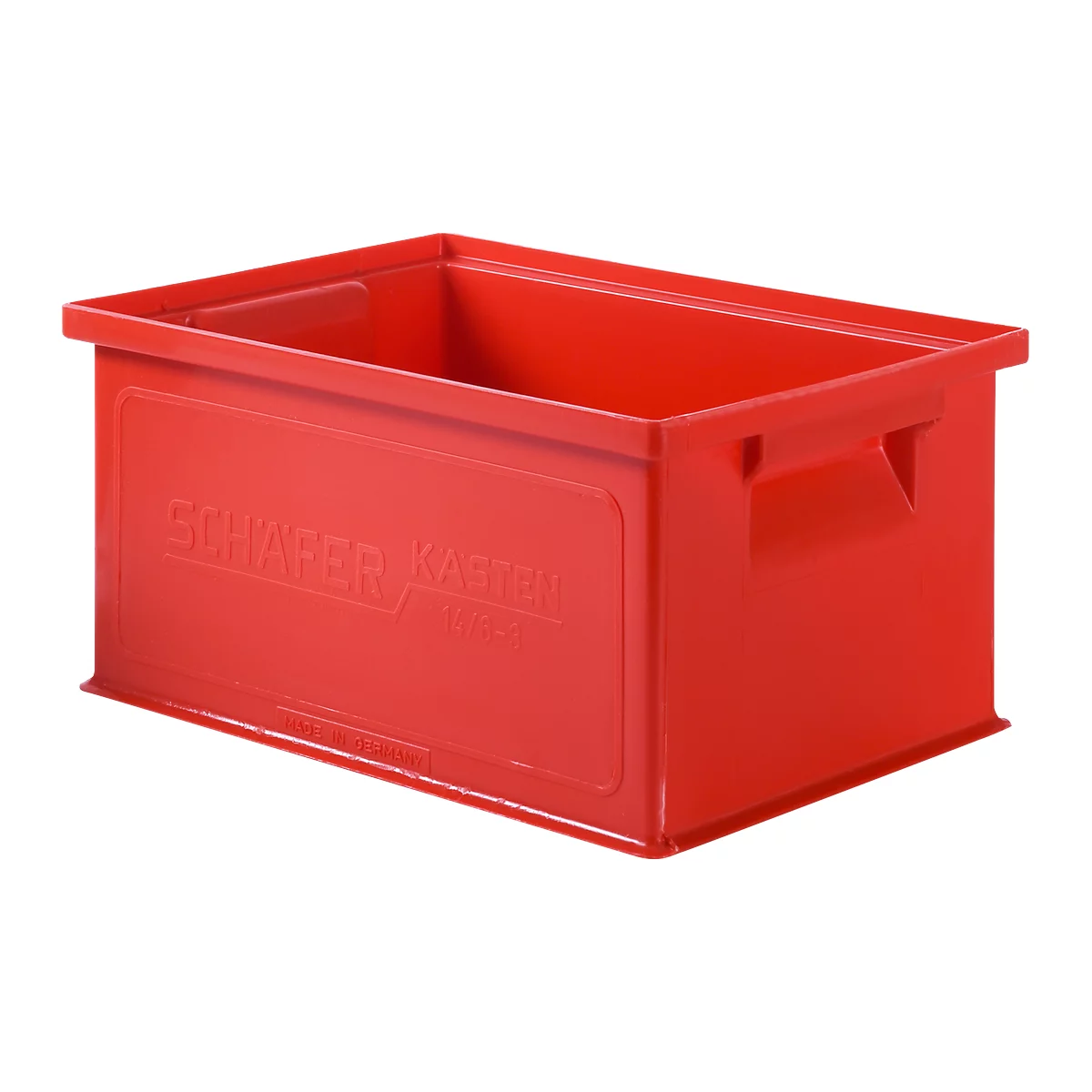 Bac à empiler série 14/6-3 , en polypropylène, avec poignée encastrée, L 310 x l. 210 x H 145 mm, 7 L, rouge
