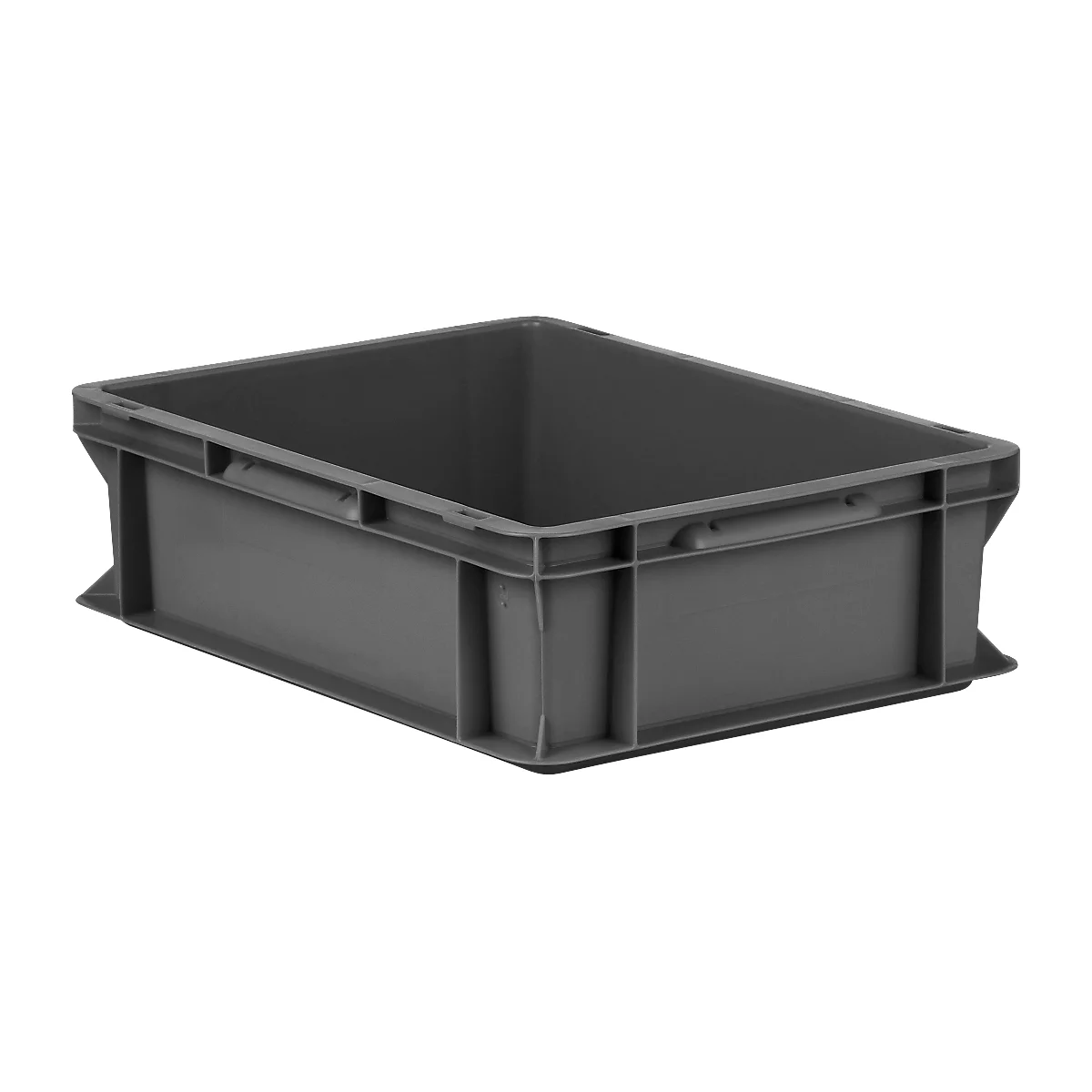 Bac à empiler série EURO EF 4120 - en plastique recyclé - 11,1 L - poignées fermées - gris fer