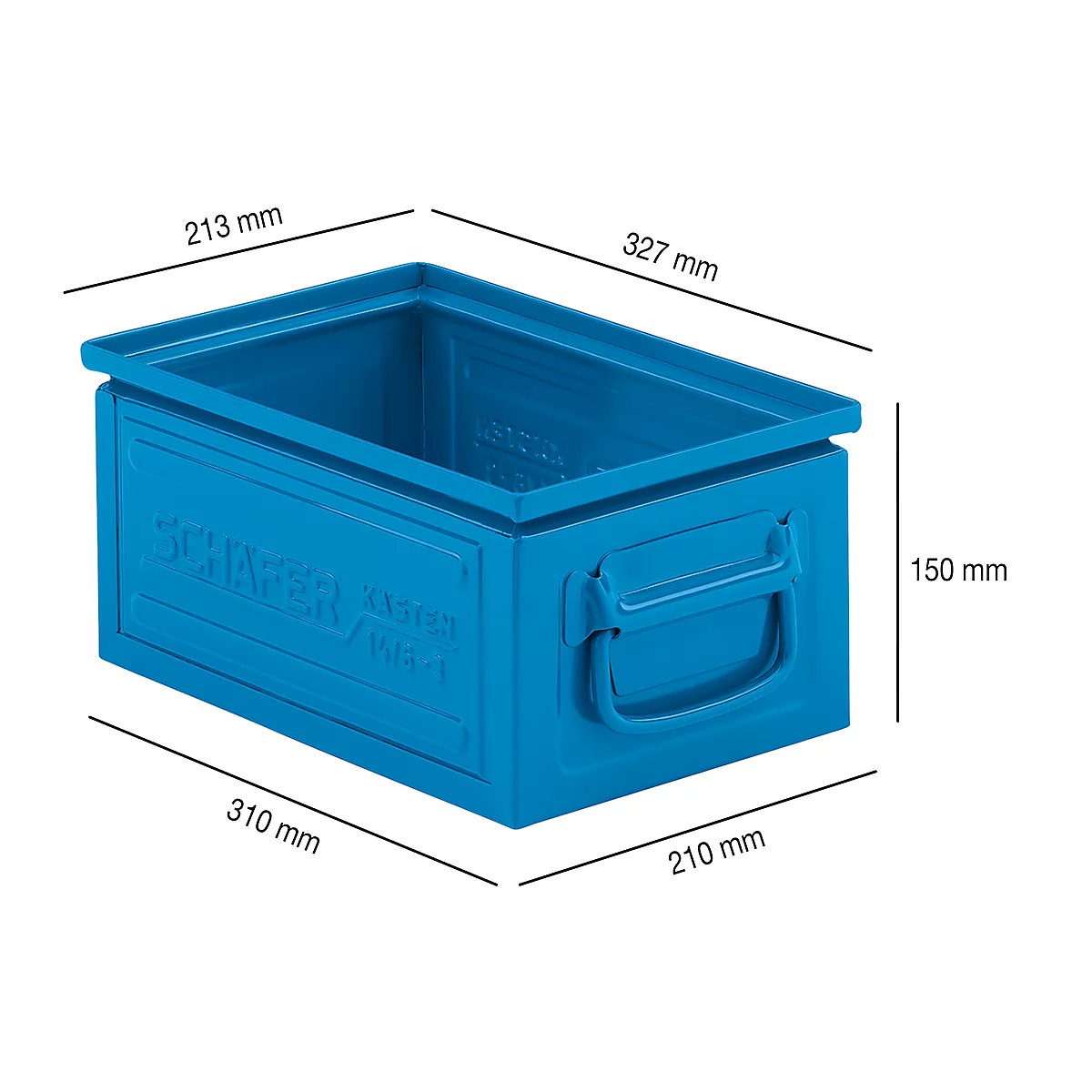 Bac à empiler série ST14/6-3, en acier, capacité 9,3 L, idéale pour les marchandises lourdes, bleue