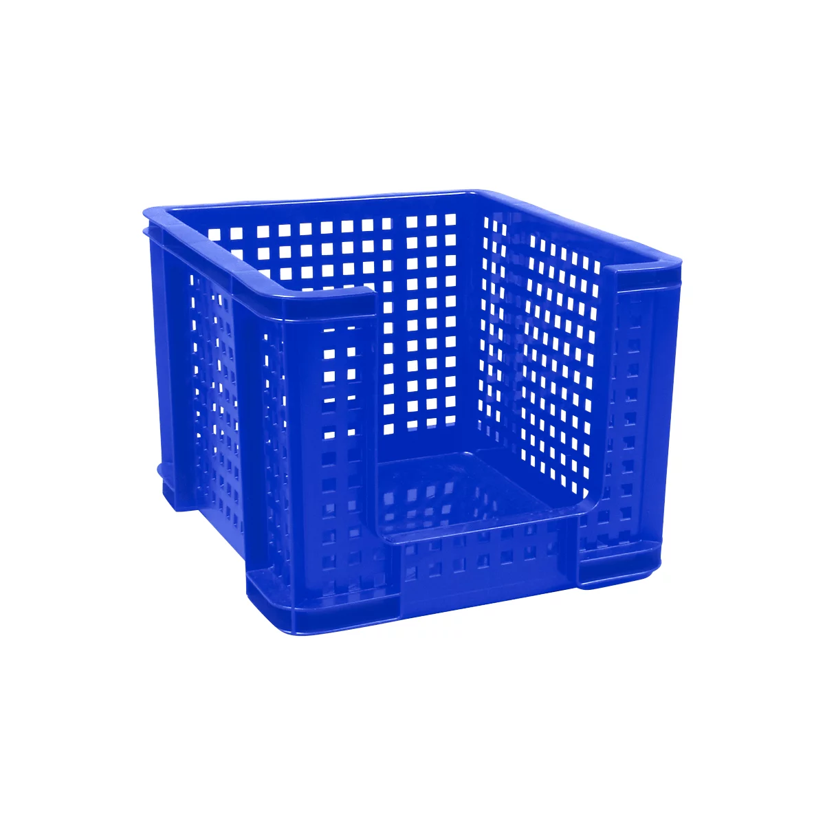 Bac ajouré Really Useful Boxes, en polyester, 35 L, ouverture à l'avant, bleu