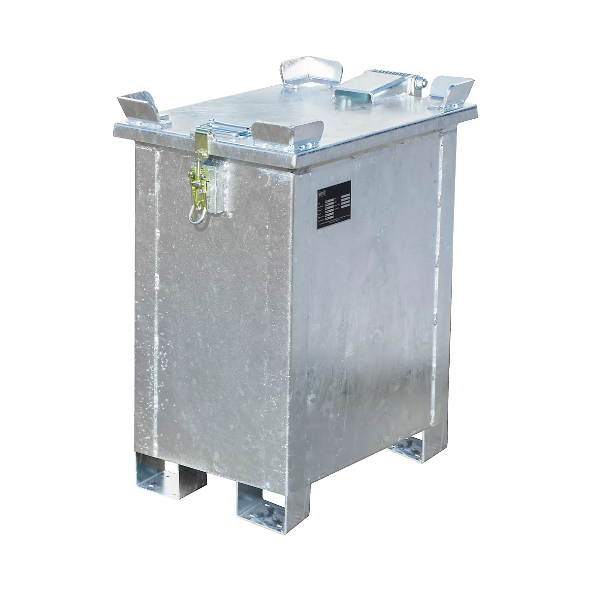 Bac d'entrepôt pour batteries au lithium-ion de type LIL 30, tôle d’acier, couvercle verrouillable, empilable 3 fois, l. 400 x P 600 mm