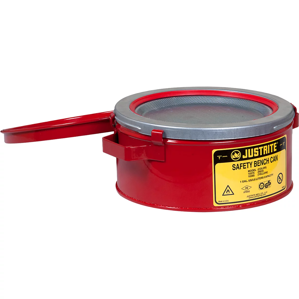 Bac de nettoyage pour petites pièces en tôle d'acier PREMIUM LINE, rouge, ø 238 x H 114 mm, 4 l