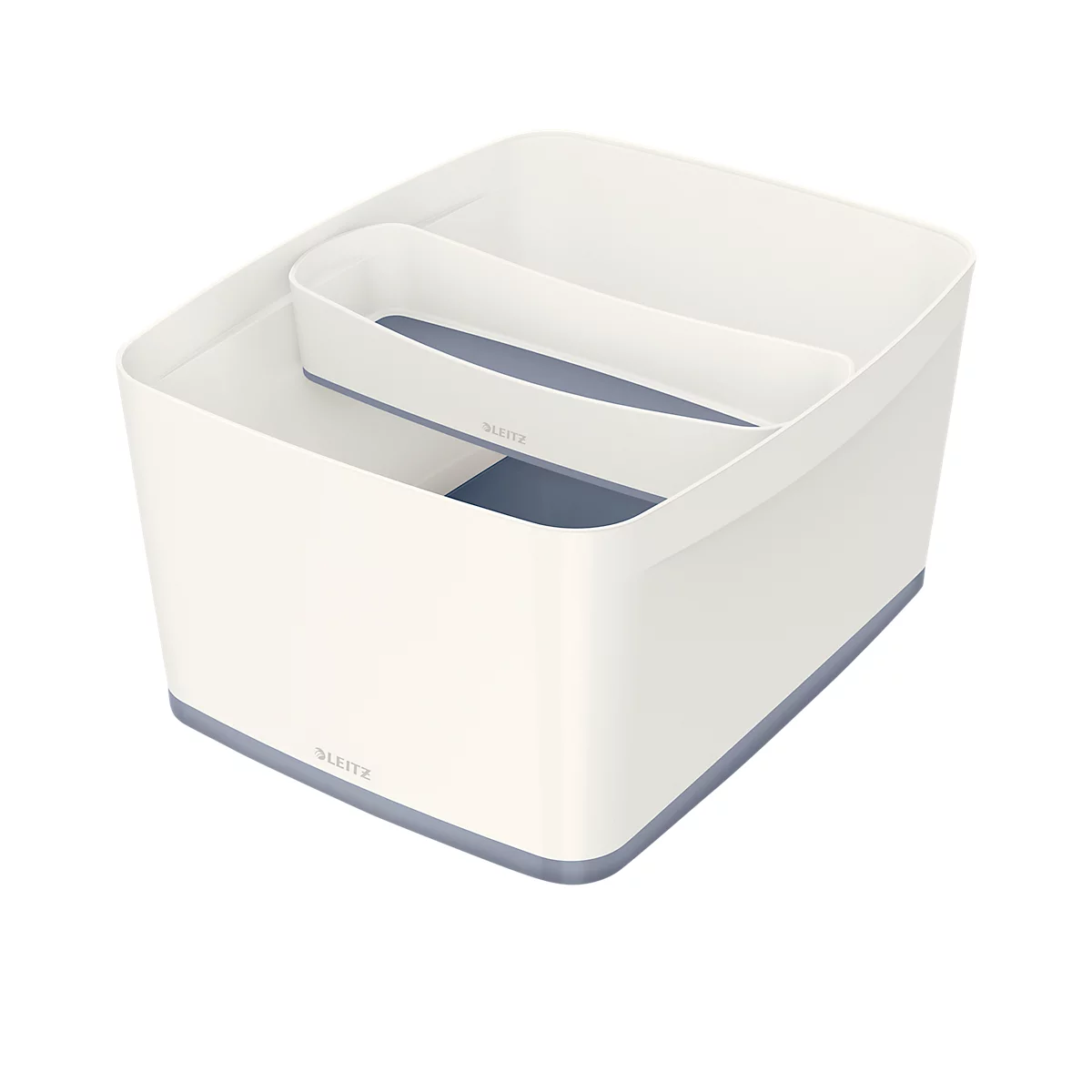 Bac de rangement MyBox Leitz, format A4, pour ustensiles, blanc/gris