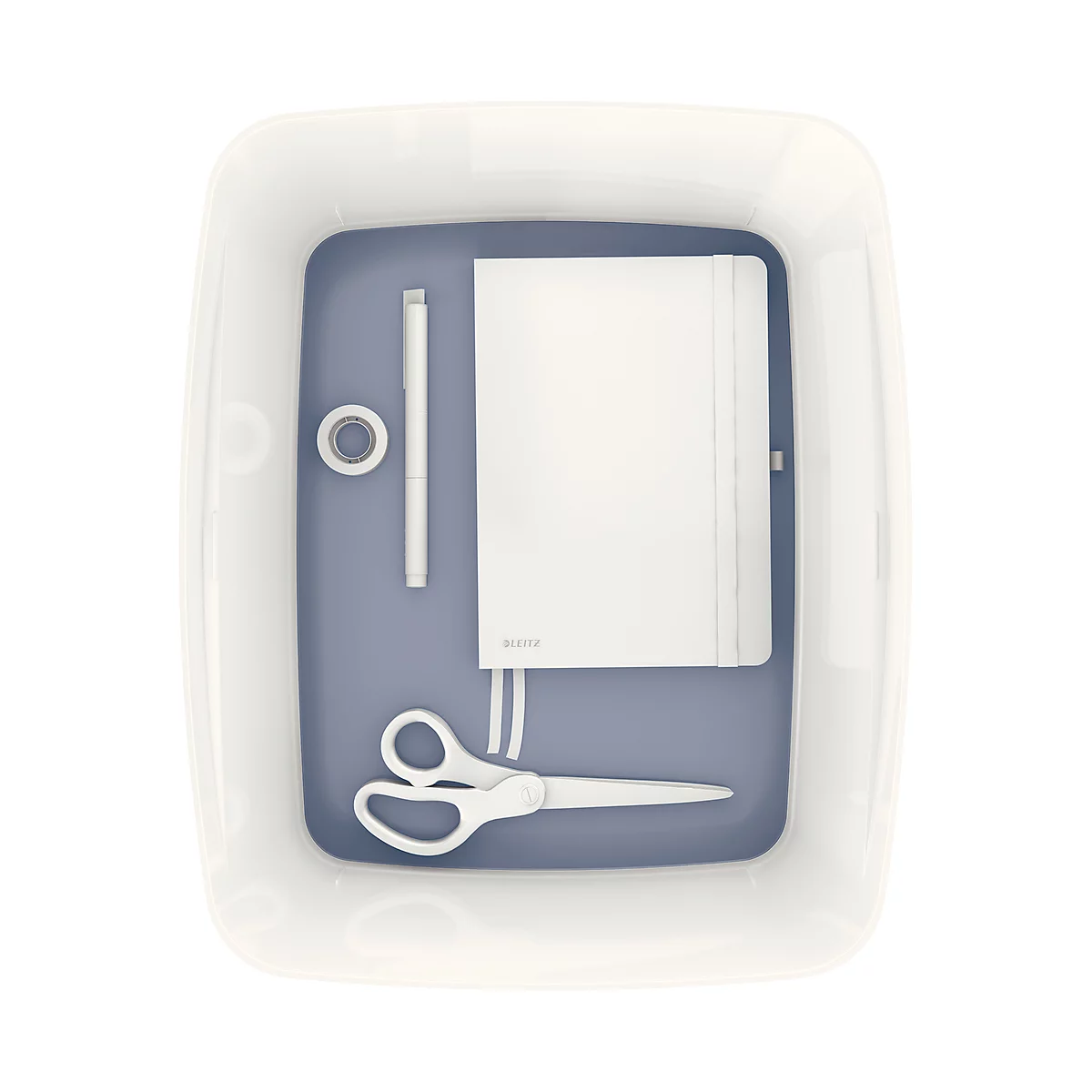 Bac de rangement MyBox Leitz, format A4, pour ustensiles, blanc/gris