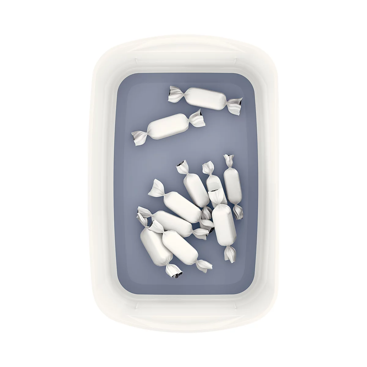 Bac de rangement MyBox Leitz, format A5, en plastique, pour ustensiles, blanc/gris