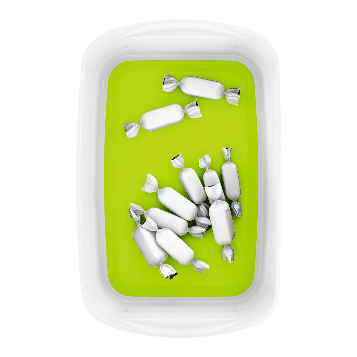 Bac de rangement MyBox Leitz, format A5, en plastique, pour ustensiles, blanc/vert