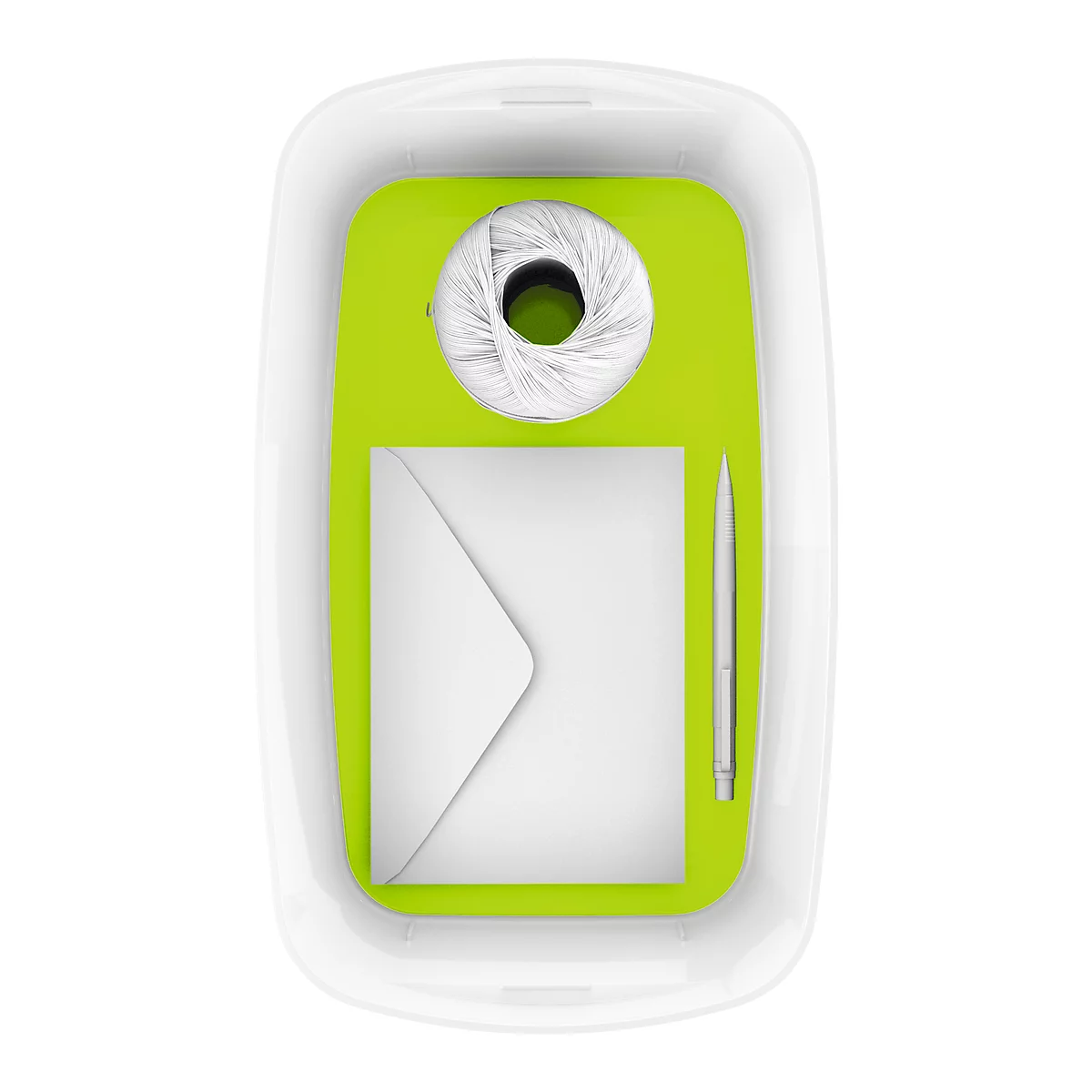 Bac de rangement MyBox Leitz, format A5, pour ustensiles, blanc/vert