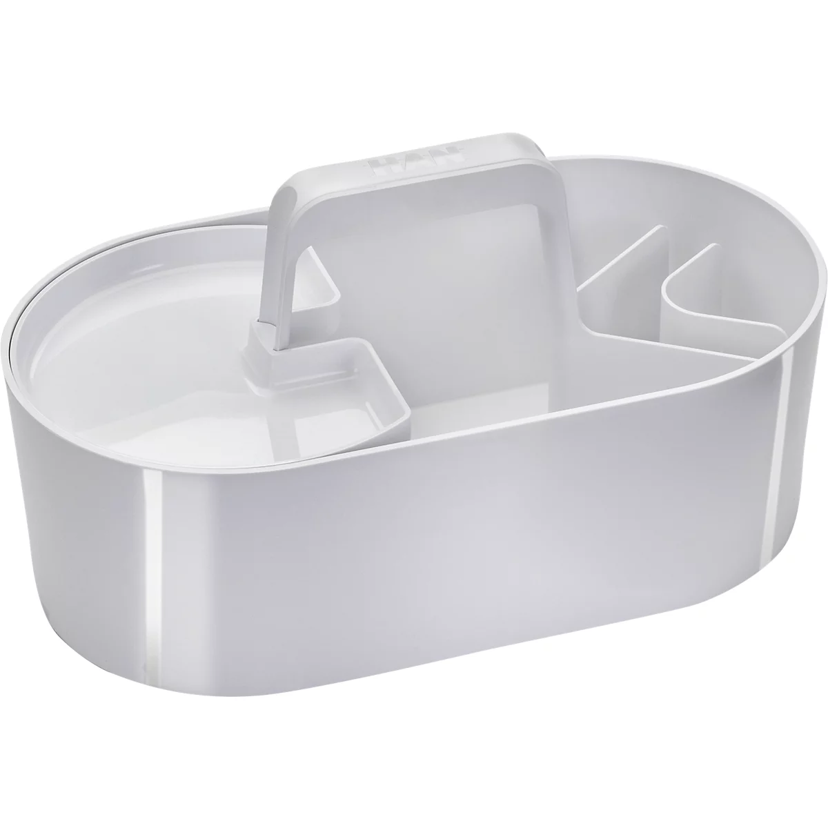 Bac de rangement Toolbox HAN Loft, portable, avec 4 compartiments, L 330 x P 179 x H 175 mm, plastique, blanc neige