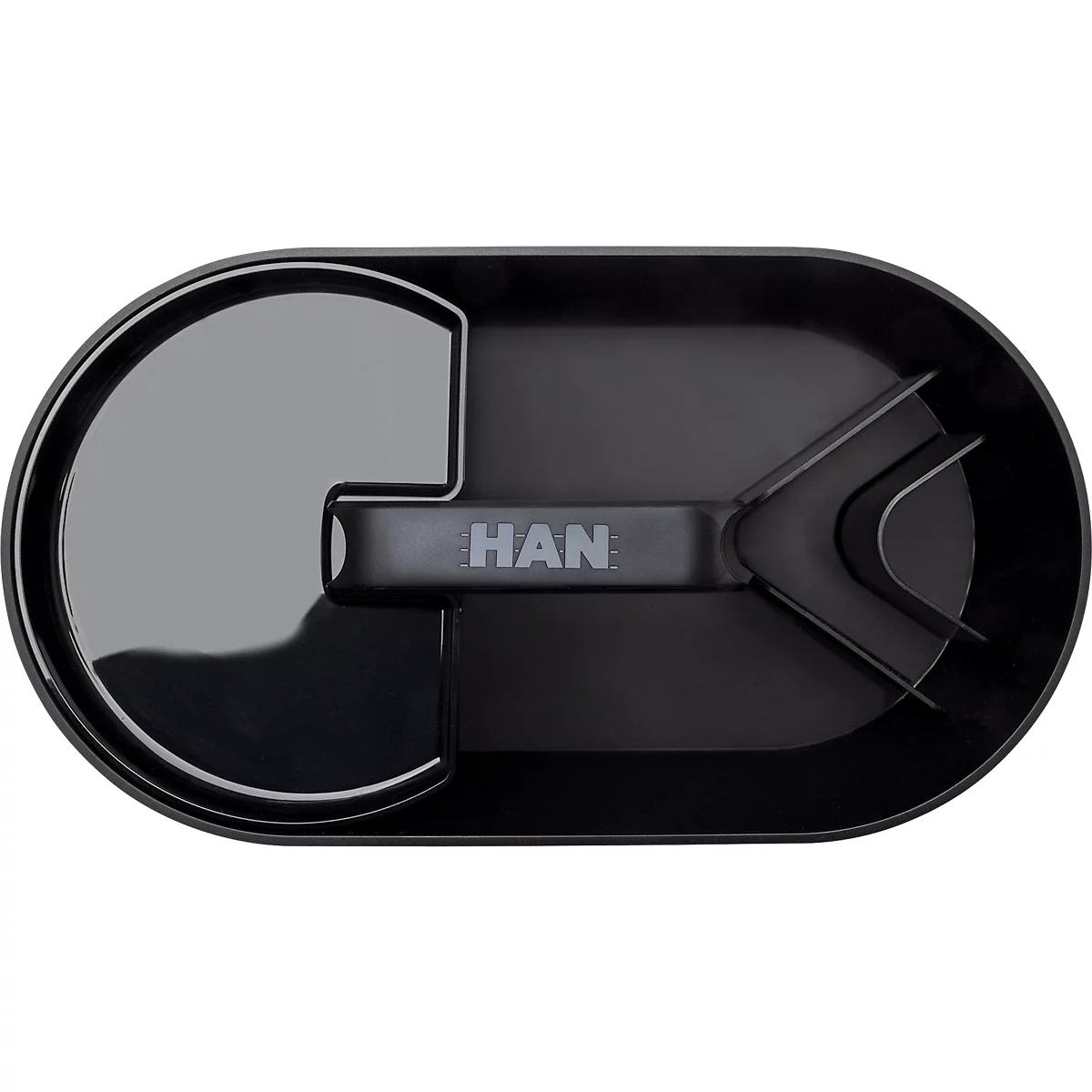 Bac de rangement Toolbox HAN Loft, portable, avec 4 compartiments, L 330 x P 179 x H 175 mm, plastique, noir