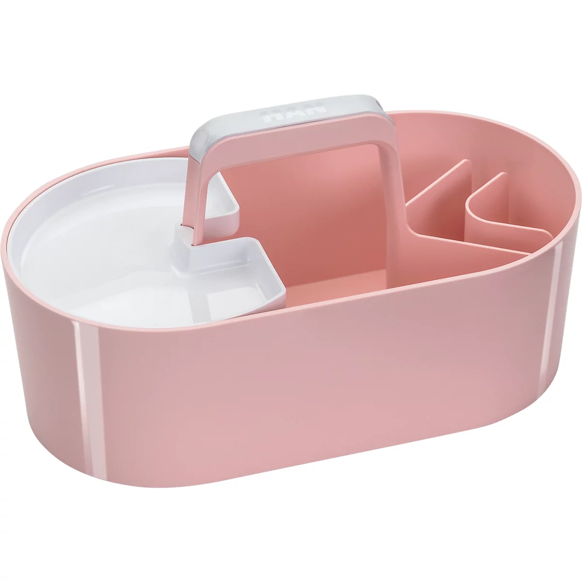 Bac de rangement Toolbox HAN Loft, portable, avec 4 compartiments, L 330 x P 179 x H 175 mm, plastique, rose