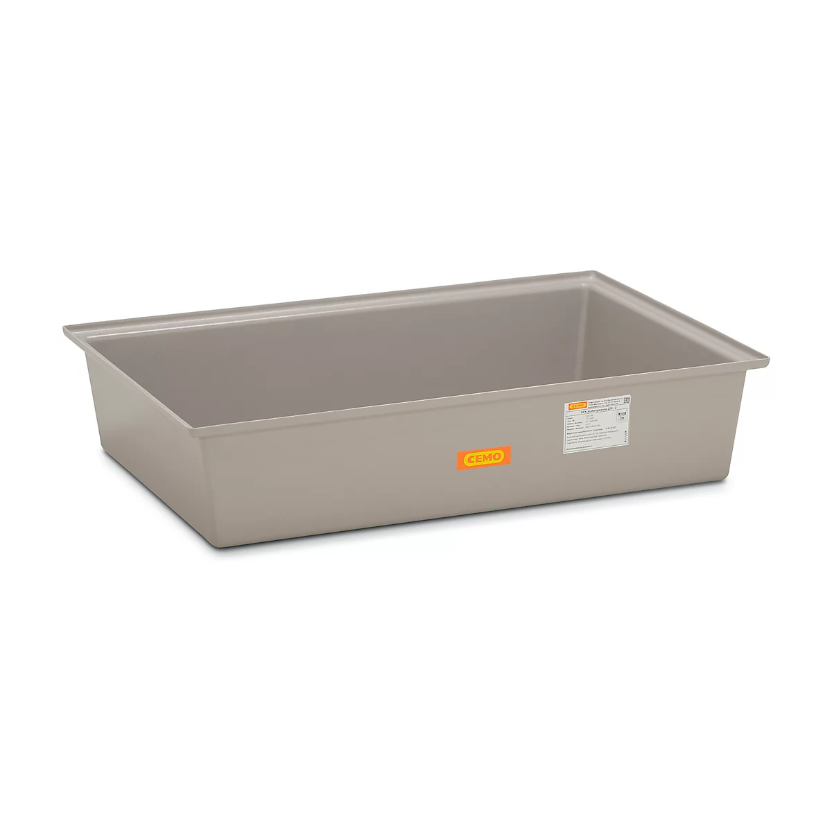 Bac de rétention 220/2 - en plastique renforcé de fibres de verre (PVR) - 220 litres - pour 2 fûts de 220 litres - L 1280 x l. 850 x H 270 mm - sans caillebotis