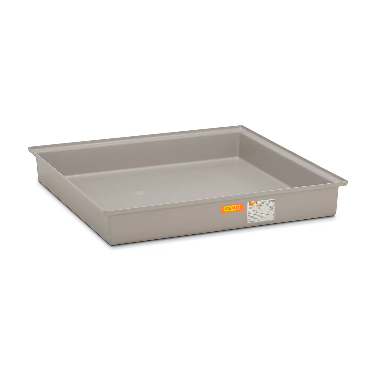 Bac de rétention 220/4 - en plastique renforcé de fibres de verre (PVR) - 220 litres - pour 4 fûts de 220 litres - L 1280 x l. 1280 x H 180 mm - sans caillebotis