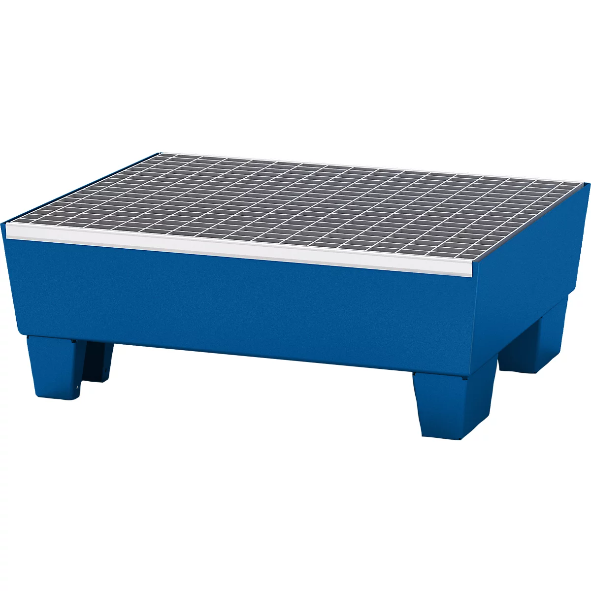 Bac de rétention ASECOS, en acier, avec grille, sur 4 pieds, capacité de 60 l, L 635 x P 785 x H 268 mm, laqué