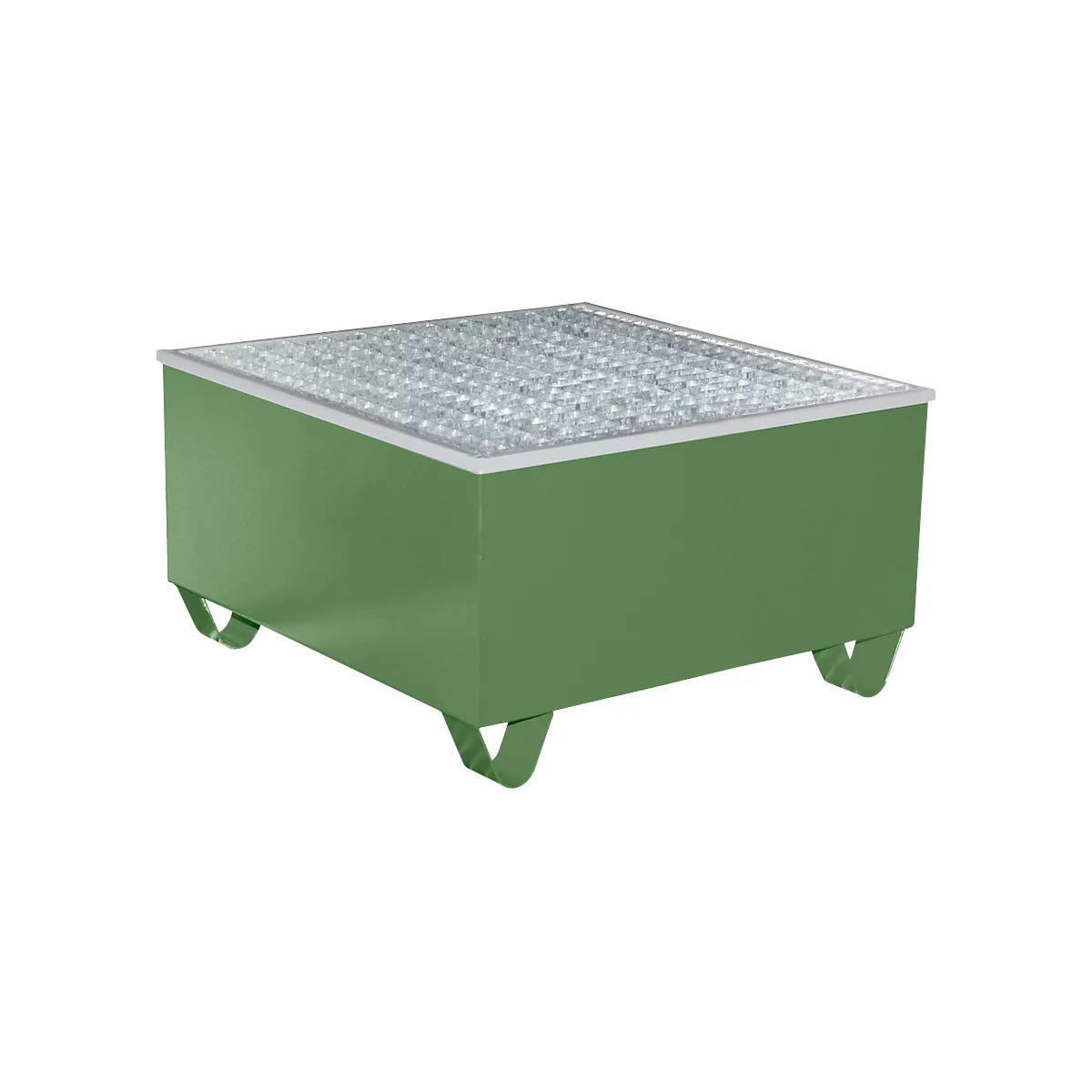 Bac de rétention AW-1/PE - acier - 200 litres - 1 fût de 200 litres - L 815 x P 815 x H 470 mm - vert résada RAL 6011