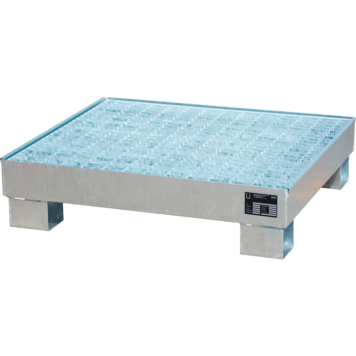 Bac de rétention AW60/2 M - 65 litres - L 900 x l. 800 x H 220 mm - galvanisé