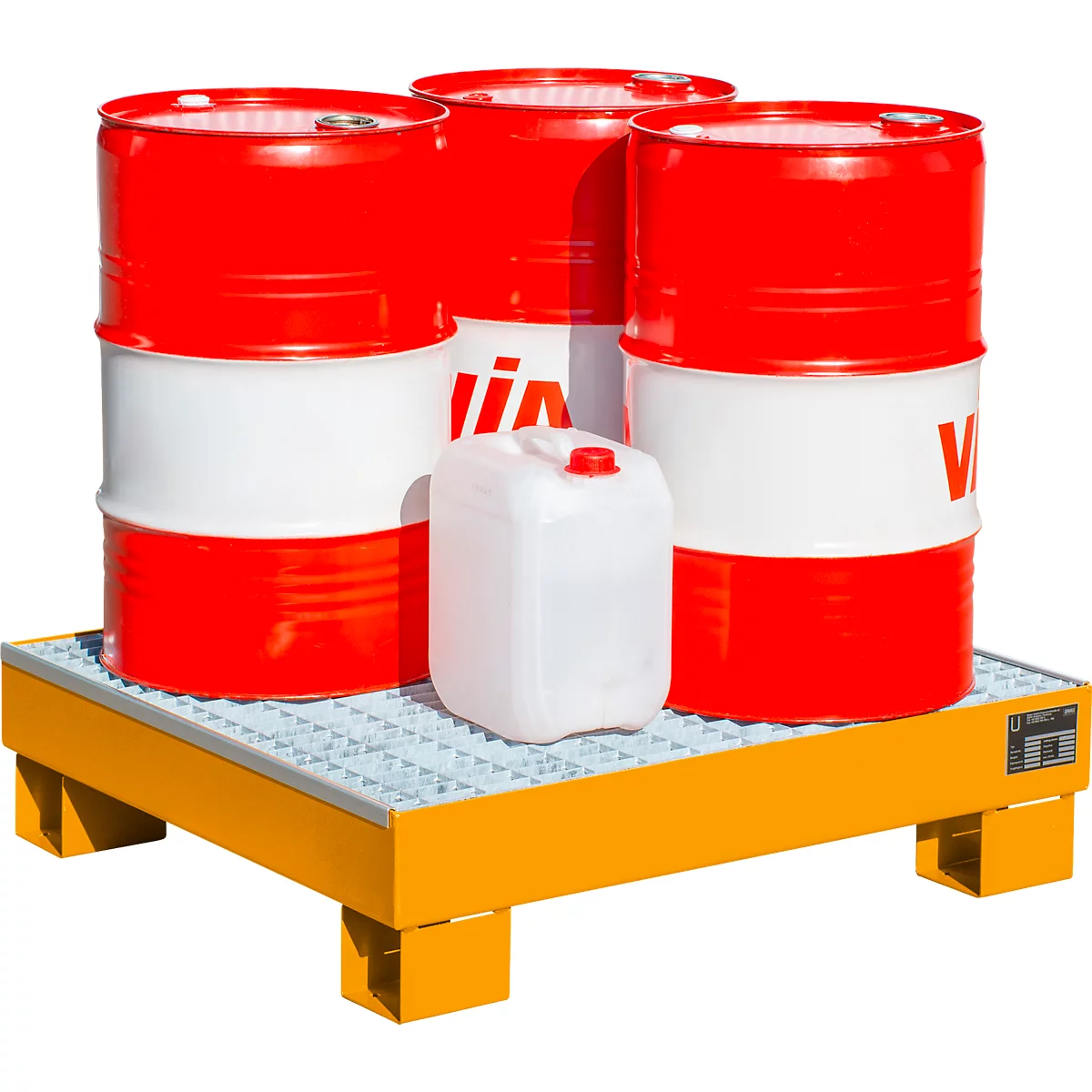 Bac de rétention AW60/2 M - 65 litres - L 900 x l. 800 x H 220 mm - orange RAL 2000