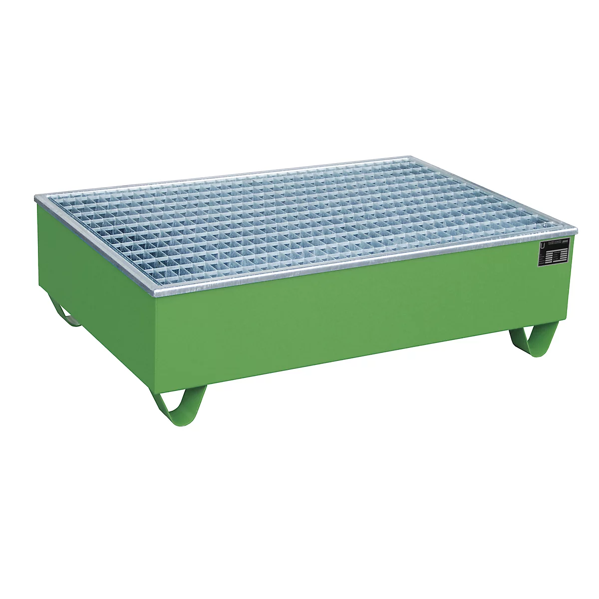 Bac de rétention BAUER AW-2/PE avec grille, 210 l, L 1215 x P 815 x H 365 mm, vert