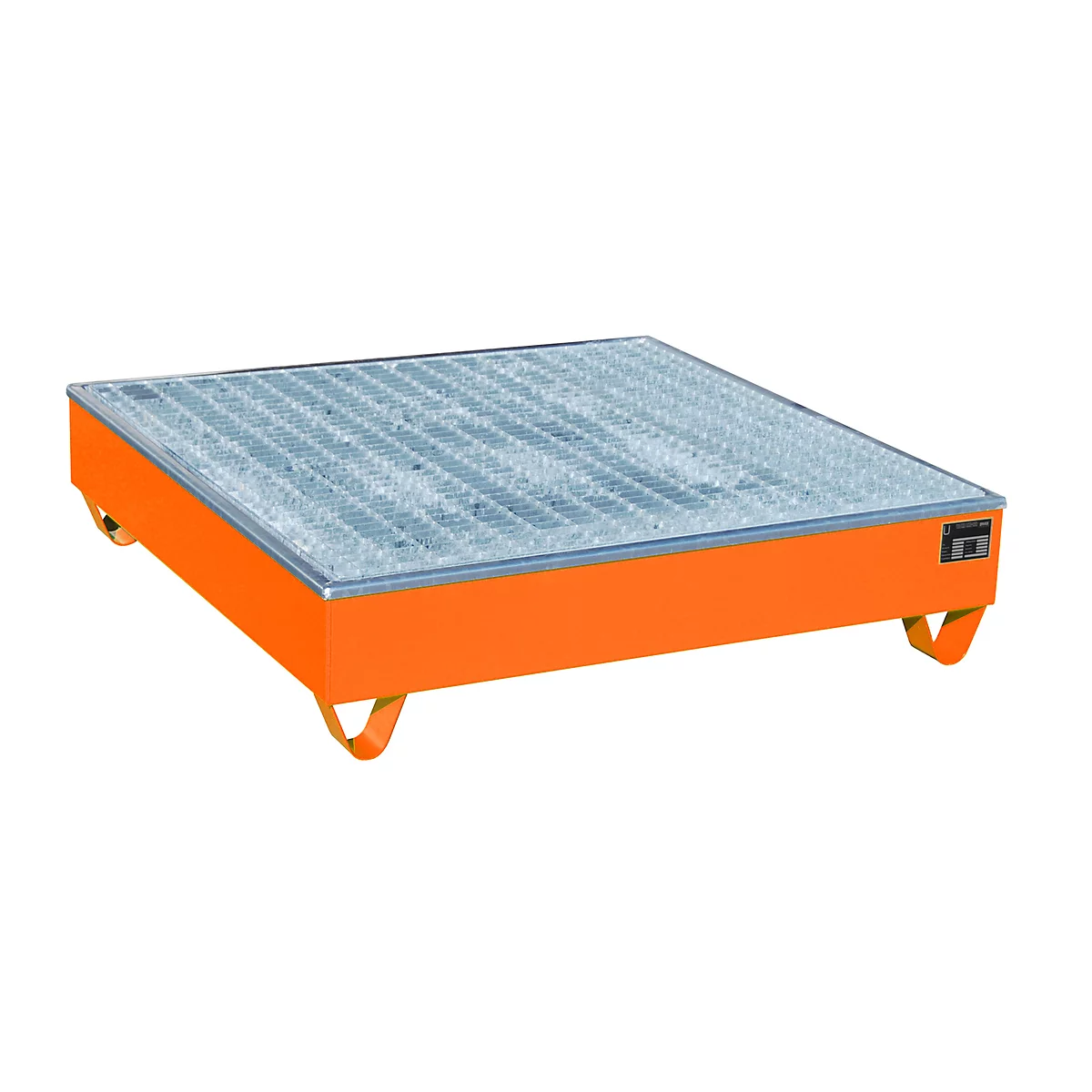 Bac de rétention BAUER AW-4/A/PE avec grille, 211 l, L 1215 x P 1215 x H 290 mm, différentes tailles Couleurs