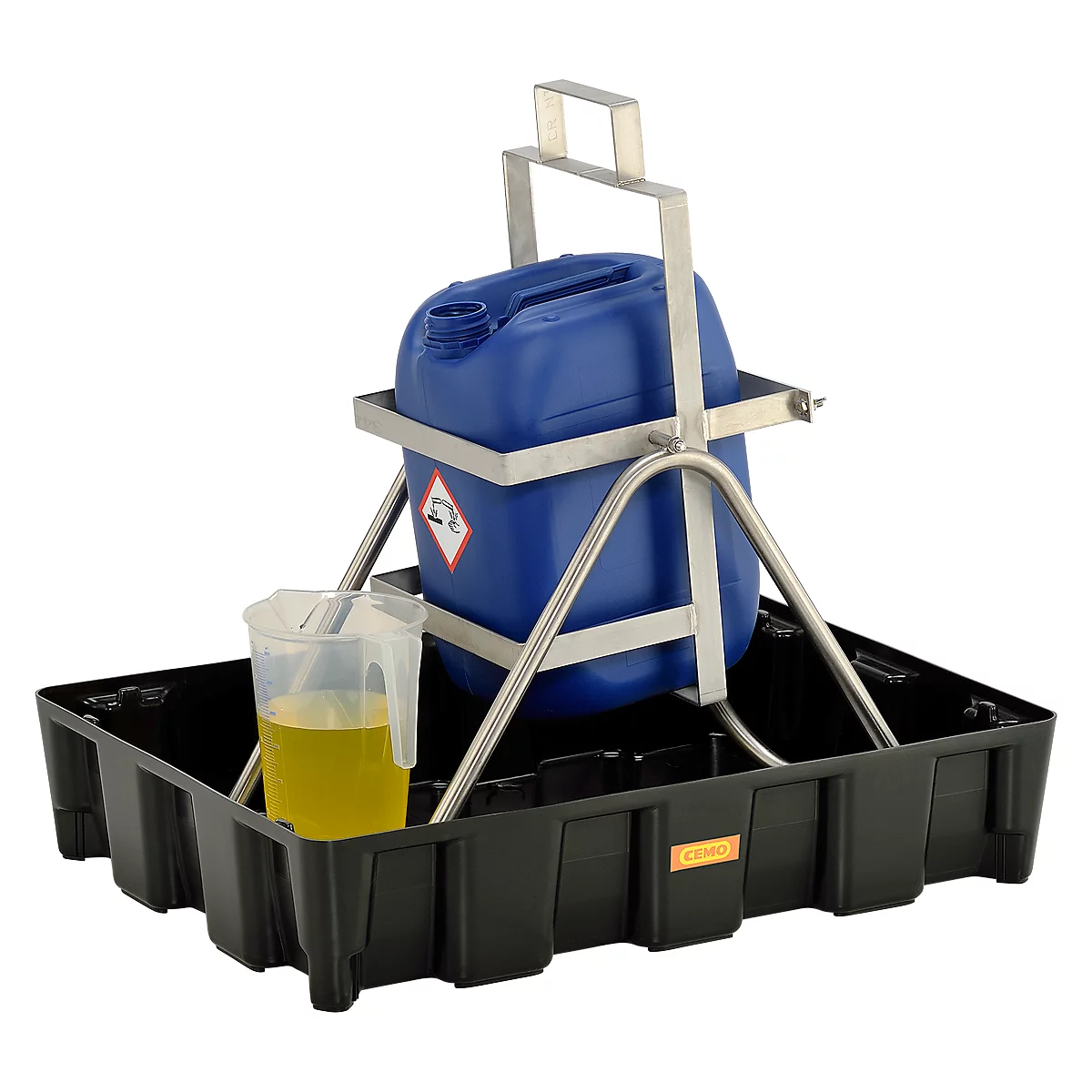 Bac de rétention en PE 60HD, en polyéthylène, 100 % recyclable, sans caillebotis PE