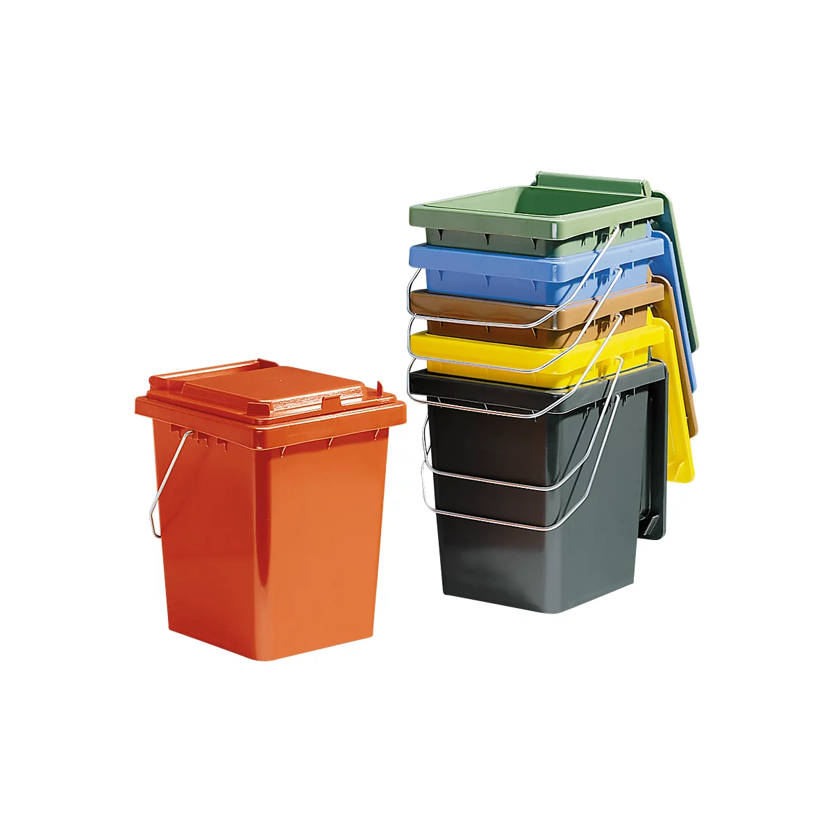 Lot De 3 Poubelles De Tri Sélectif Empilables Capacité 25 Litres