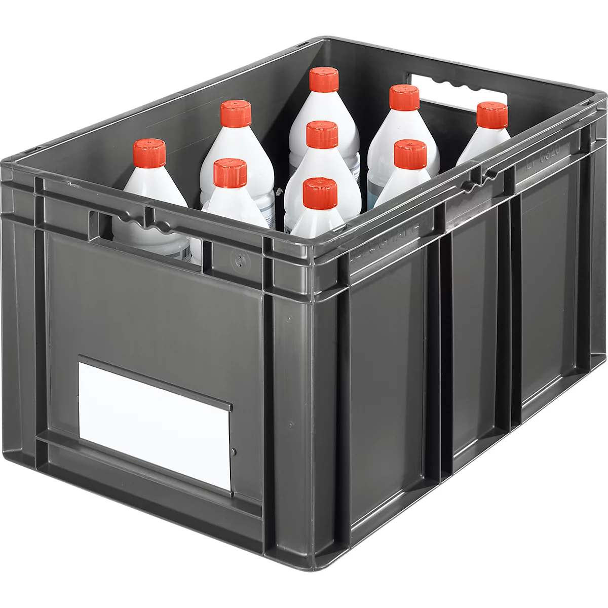 Bac EURO EF 6320, capcité 63,7 L, poignées ouvertes, gris fer