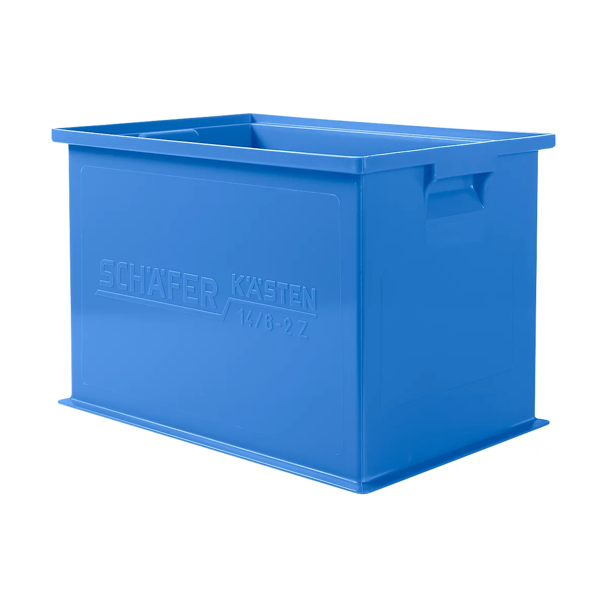 Bac gerbable série 14/6-2Z, en polypropylène, avec poignée encastrée, capacité 33 L, bleu