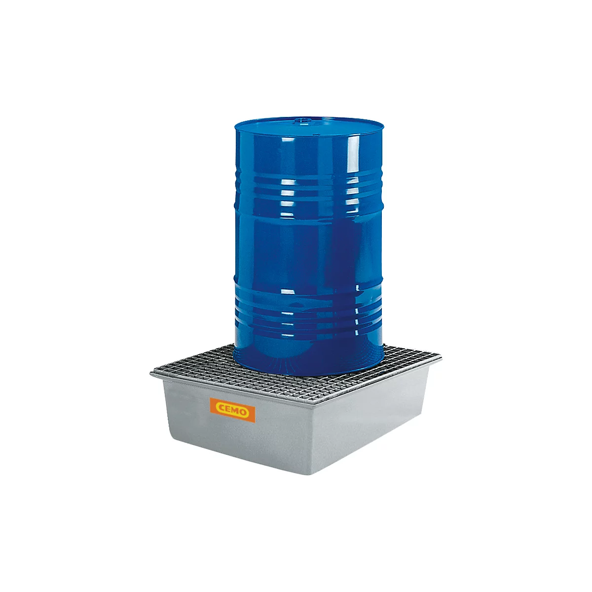 Bac GRP 220/1 CEMO, capacité du bac 210 l, L 850 x P x 850 x H 400 mm, avec caillebotis galvanisé
