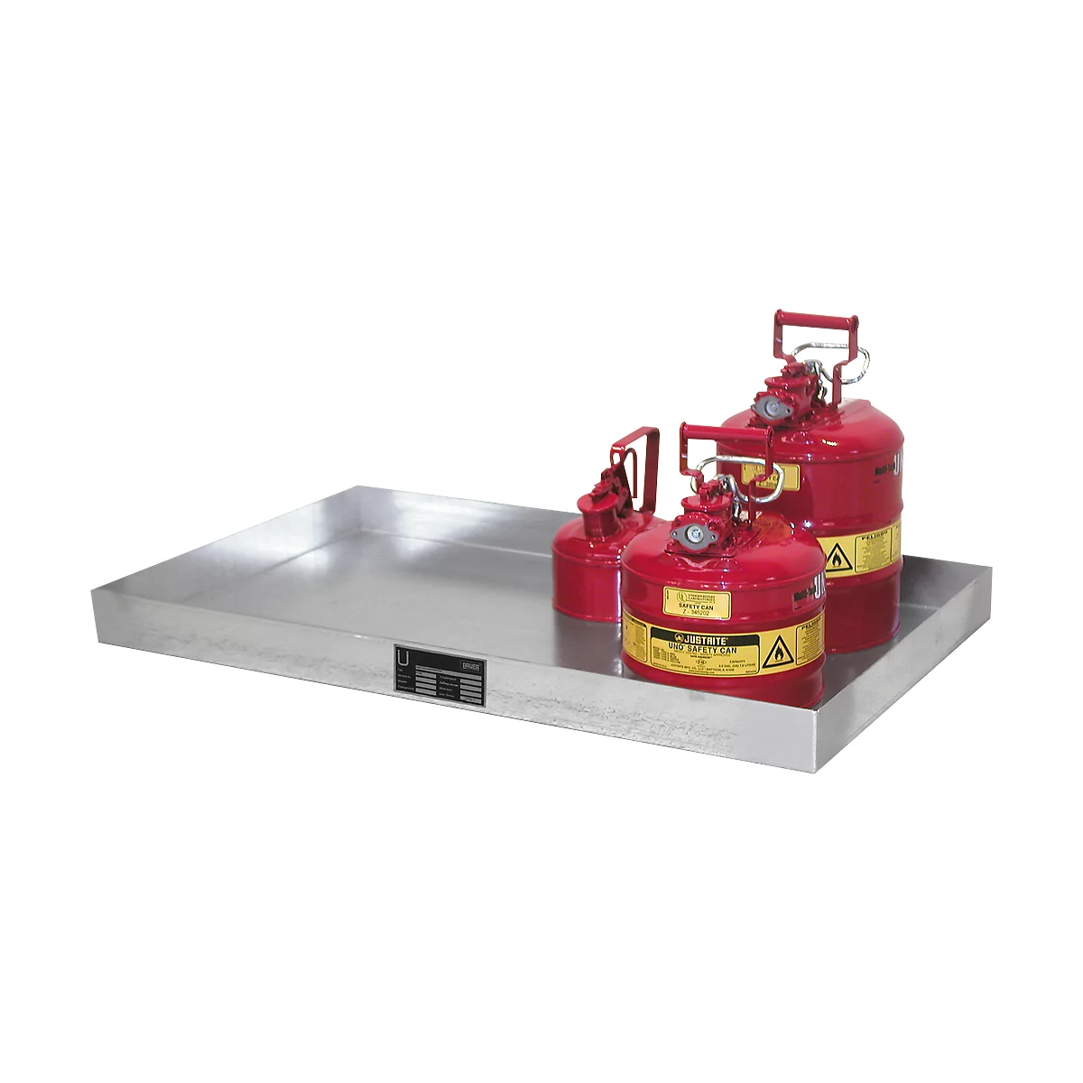 Bac pour petits récipients Bauer KGW 1, capacité 12 l, jusqu'à 150 kg, sans grille perforée, L 940 x P 370 x H 60 mm, acier galvanisé