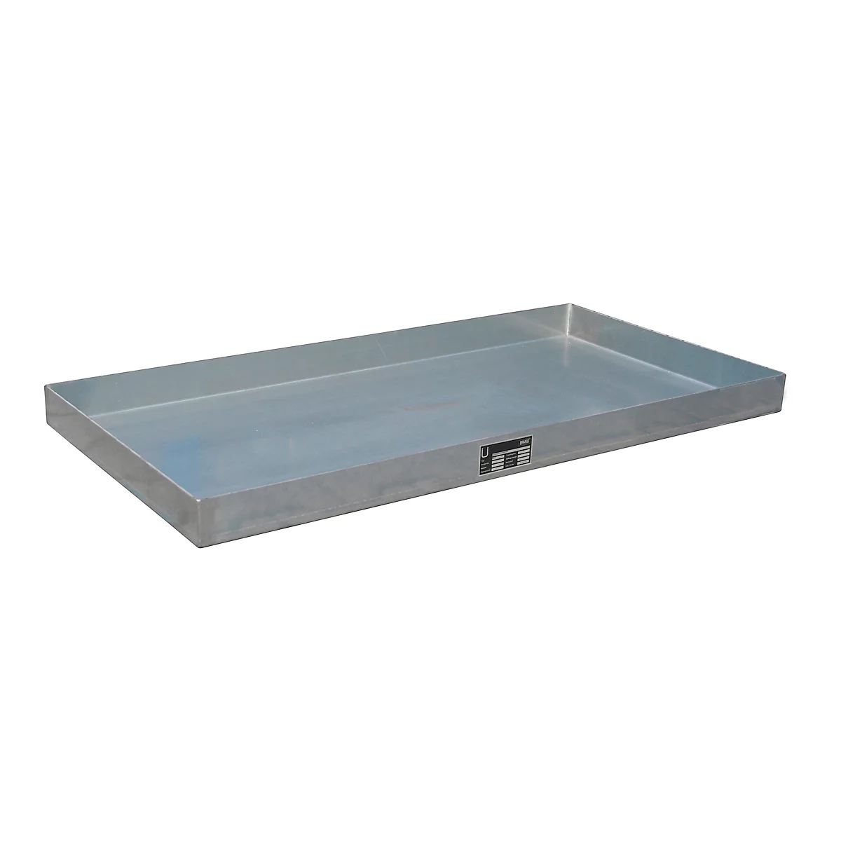 Bac pour petits récipients Bauer KGW 2, capacité 16 l, jusqu'à 150 kg, sans grille perforée, L 940 x P 470 x H 60 mm, acier galvanisé