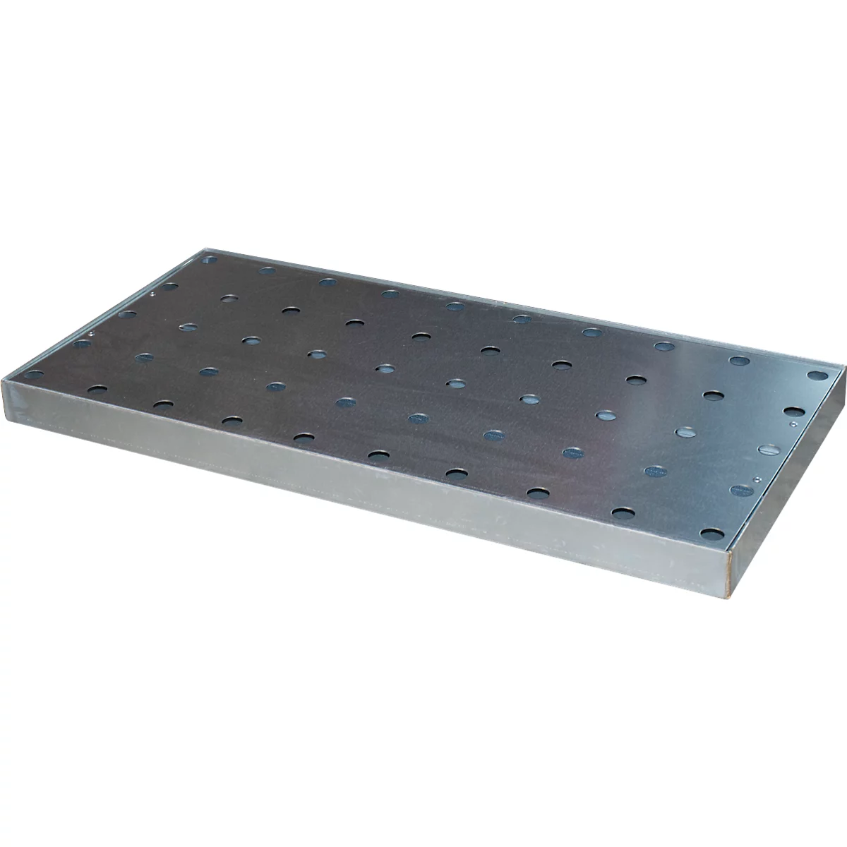 Bac pour petits récipients Bauer KGW 2/M, volume 15 l, jusqu'à 150 kg, avec grille en tôle perforée, L 940 x P 470 x H 60 mm, acier galvanisé