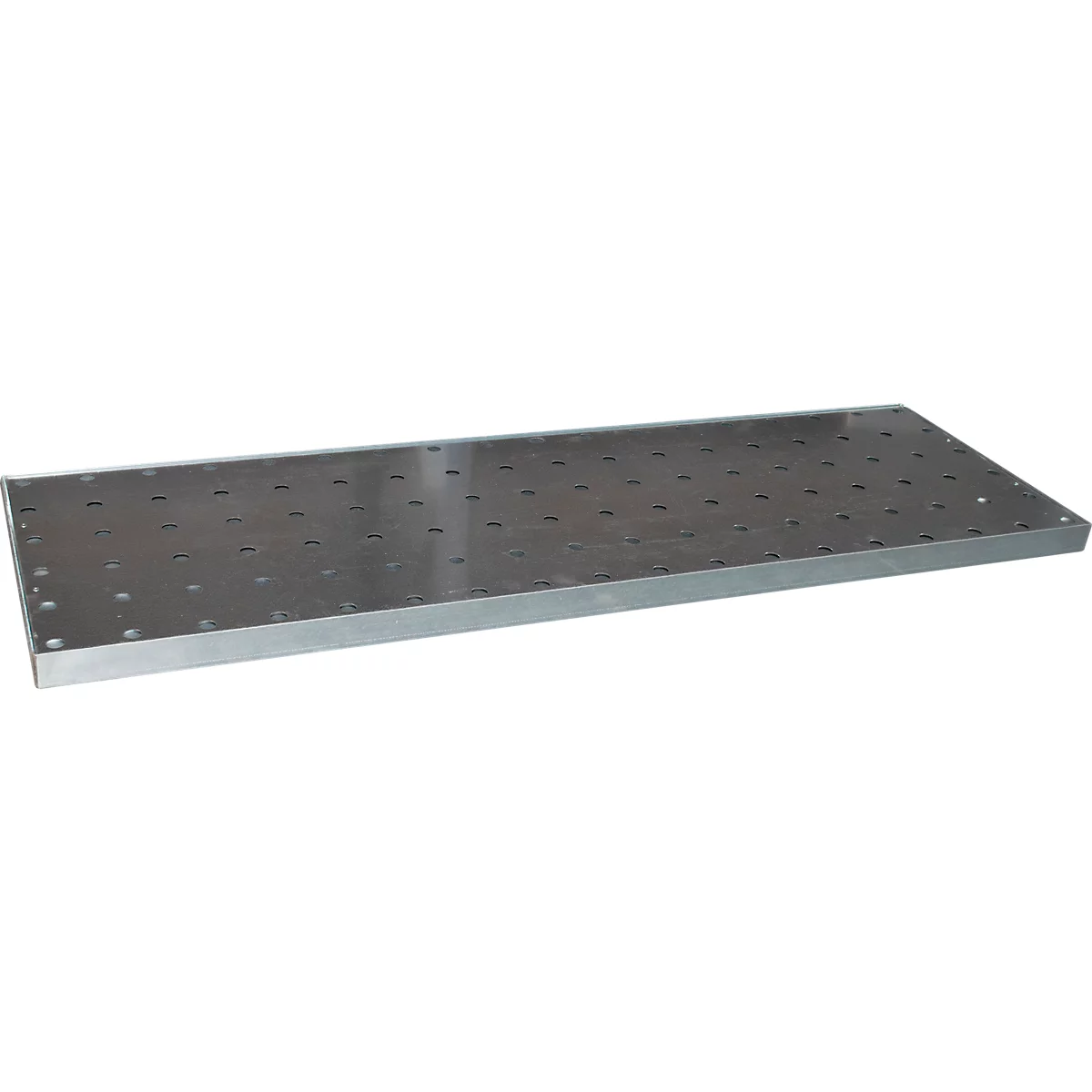 Bac pour petits récipients Bauer KGW 5/M, capacité 38 l, jusqu'à 150 kg, avec grille en tôle perforée, L 1850 x P 600 x H 60 mm, acier galvanisé