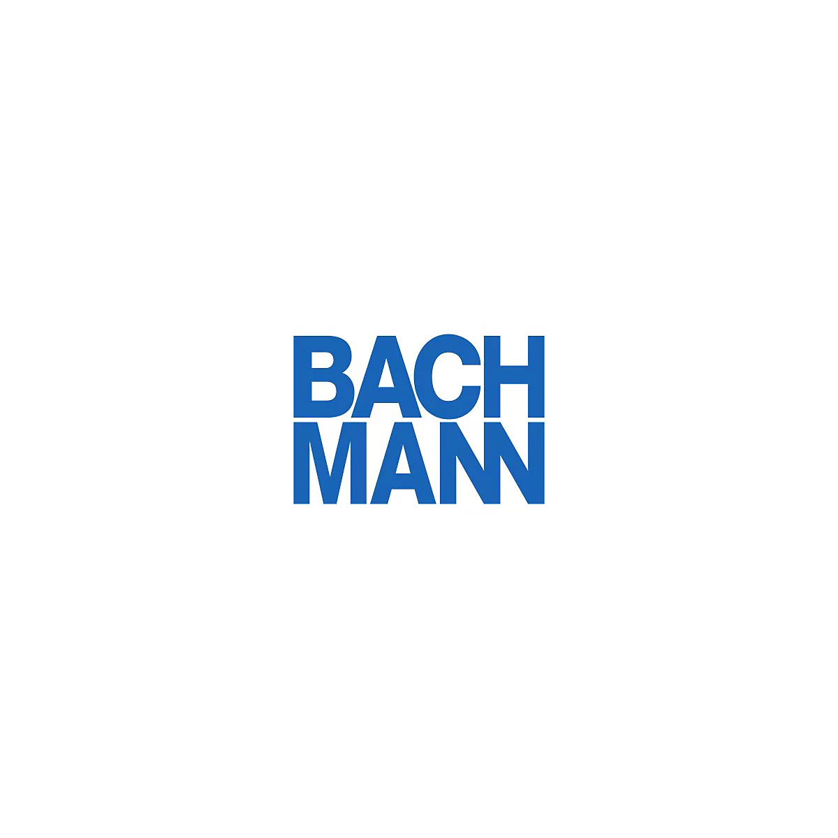 Blaues Firmenlogo mit dem Schriftzug BACHMANN in Großbuchstaben auf weißem Hintergrund.