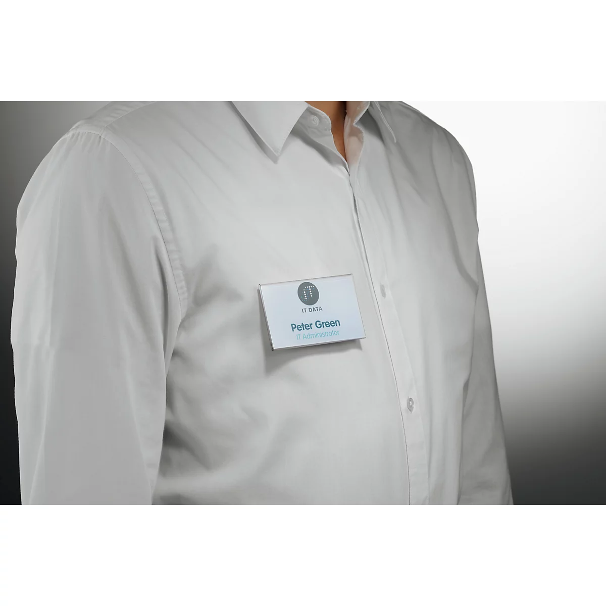 Badge Durable, anti-torsion, fixation magnétique, 25 pièces, 54 x 90 mm, transparent
