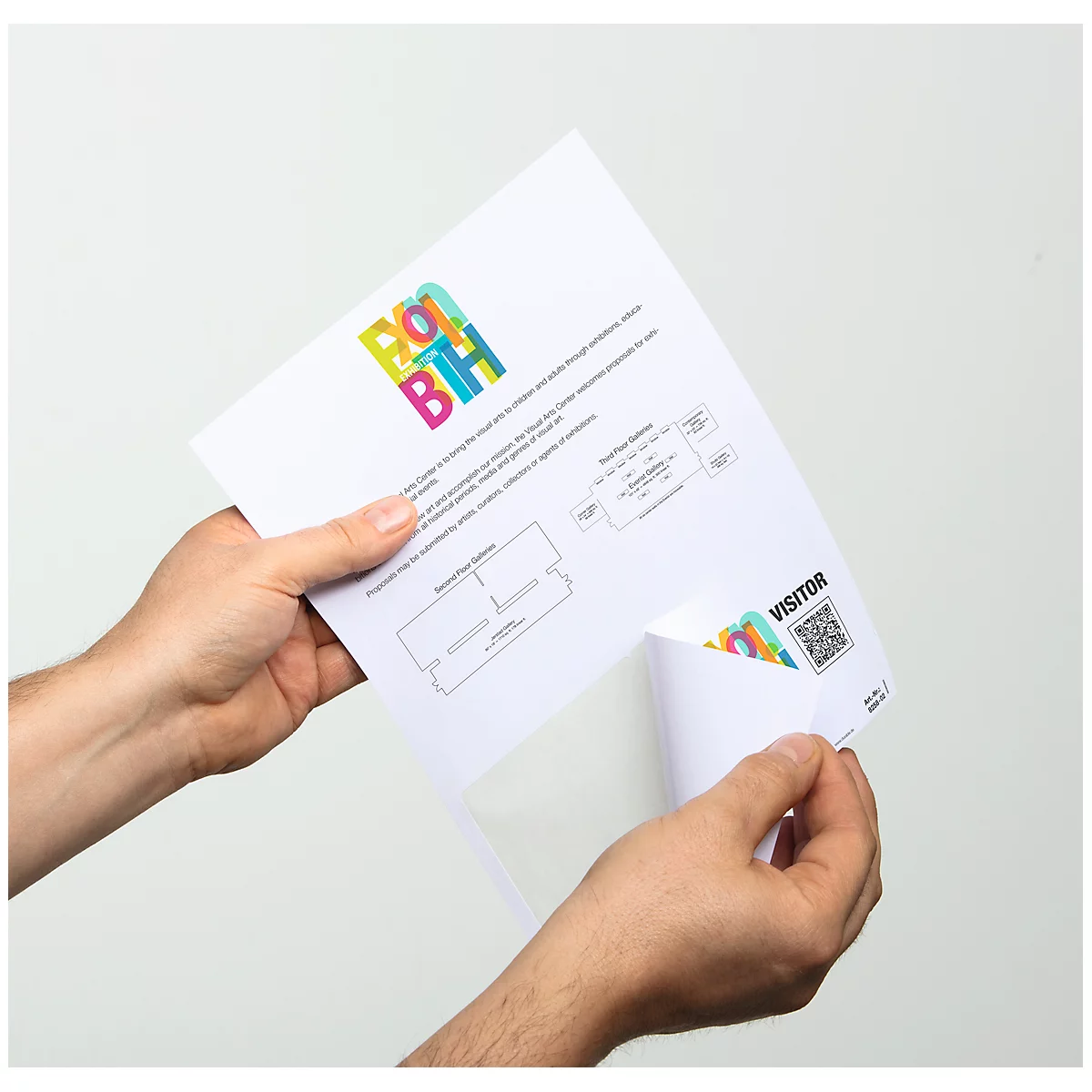 Badge visiteur, A4, imprimable, avec perforation EURO sur le dessus, l. 86 x H 97 mm, 100 p.