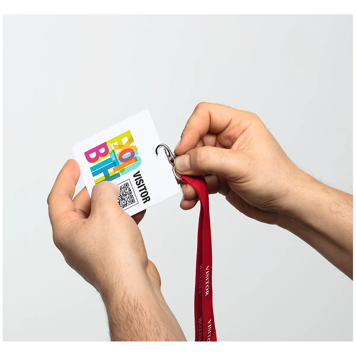 Badge visiteur, A4, imprimable, avec perforation EURO sur le dessus, l. 86 x H 97 mm, 100 p.