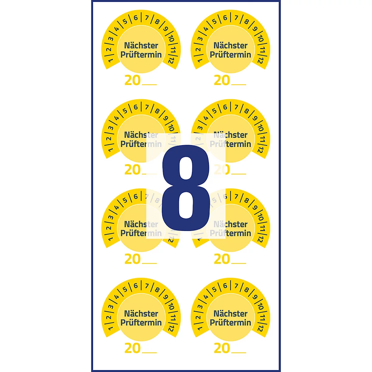 Badges de test Avery Zweckform prochaine date 20xx, Ø 30 mm, film PVC sur papier, jaune