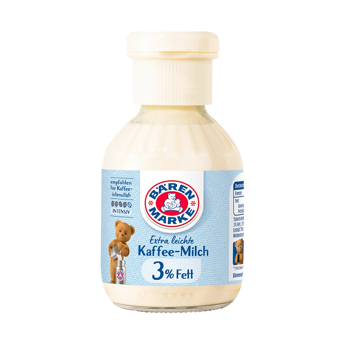 Bärenmarke extra-light koffiemelk, vetgehalte van slechts 3 %, fles met 170 g