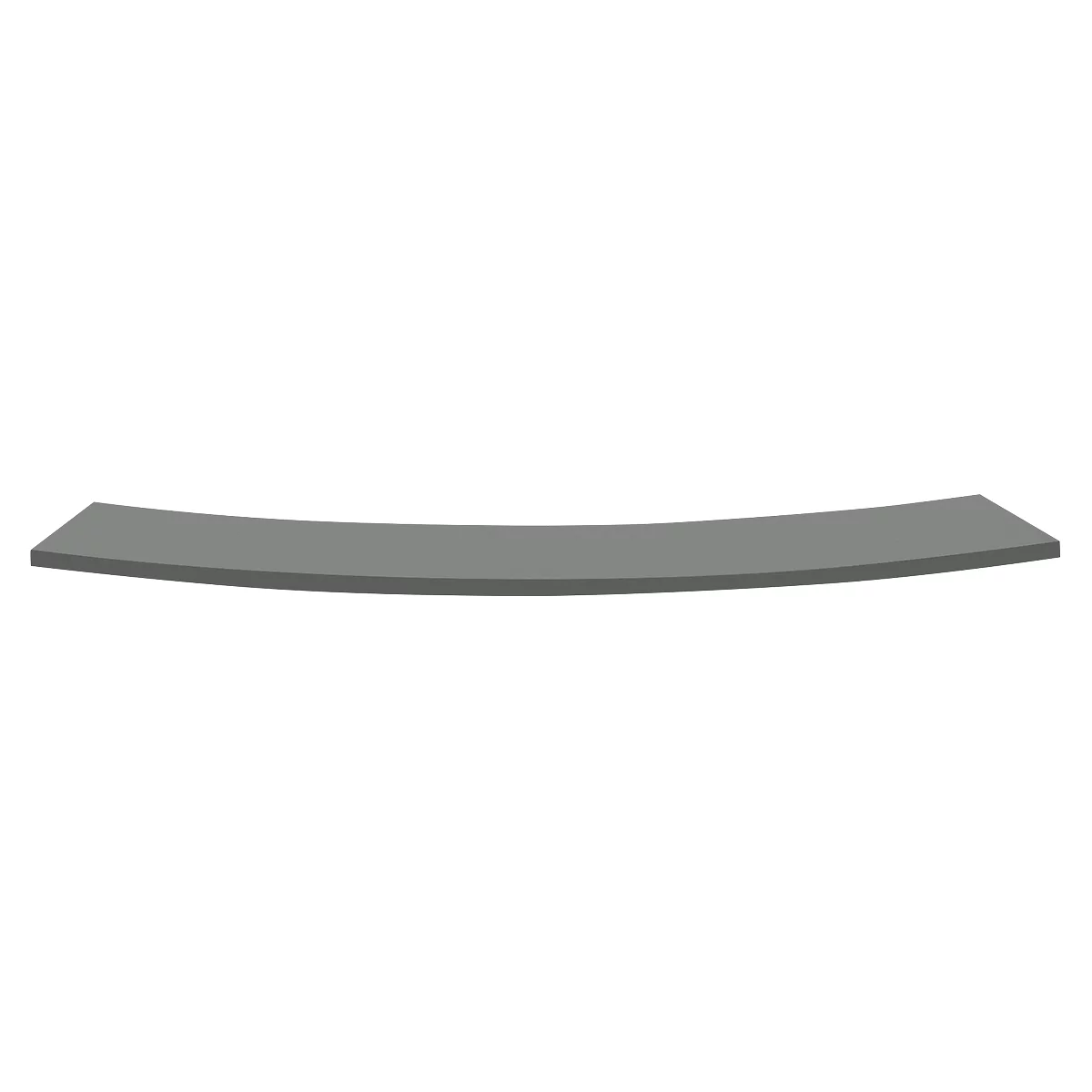 Gray, curved surface against a white background.