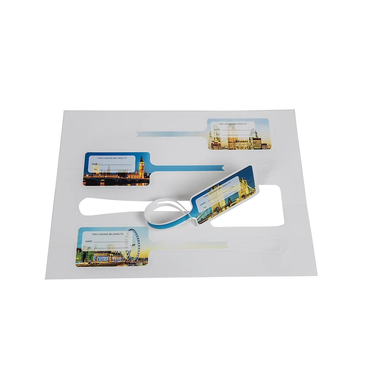 Bagagelabel Xerox Premium NeverTear, A4, voorgesneden, 195 µm, 100 vellen, wit