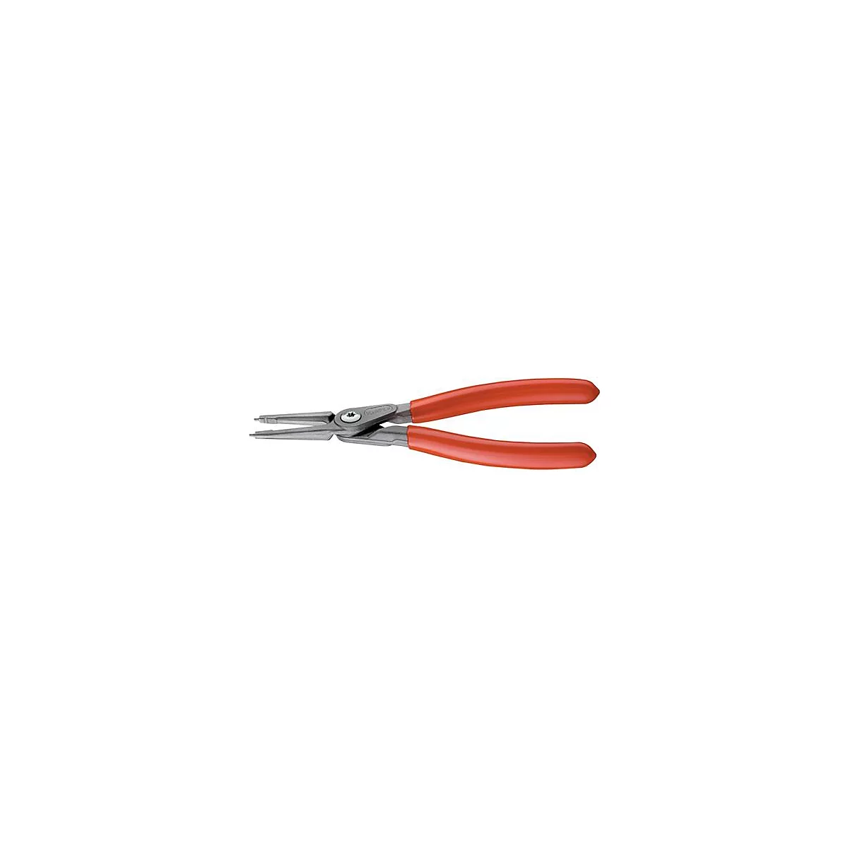 Gros plan d'une pince avec une poignée rouge, s'ouvrant.