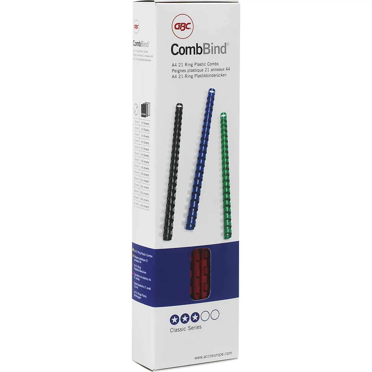 Baguettes à relier GBC®, Ø 10 mm, 100 p.