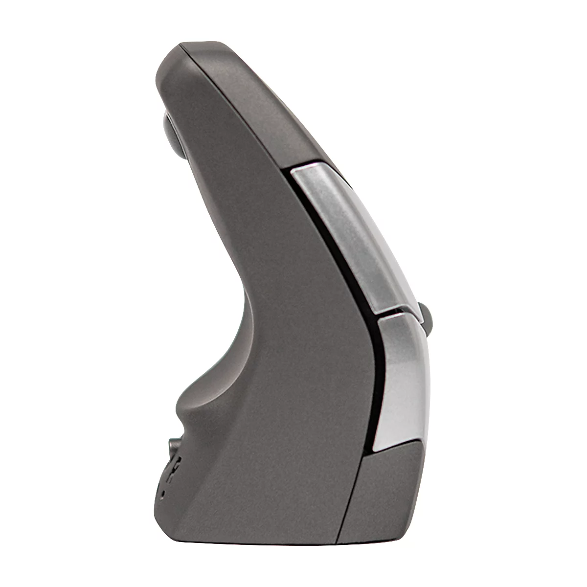 BakkerElkhuizen DXT 2 Precision Mouse Wireless, draadloos, vier DPI niveaus (500, 1000, 1500, 2000), lasersensor, plug &amp; play, ergonomisch, voor rechts- en linkshandigen, B 55 x H 80 x D 44 mm, grijs/zilver