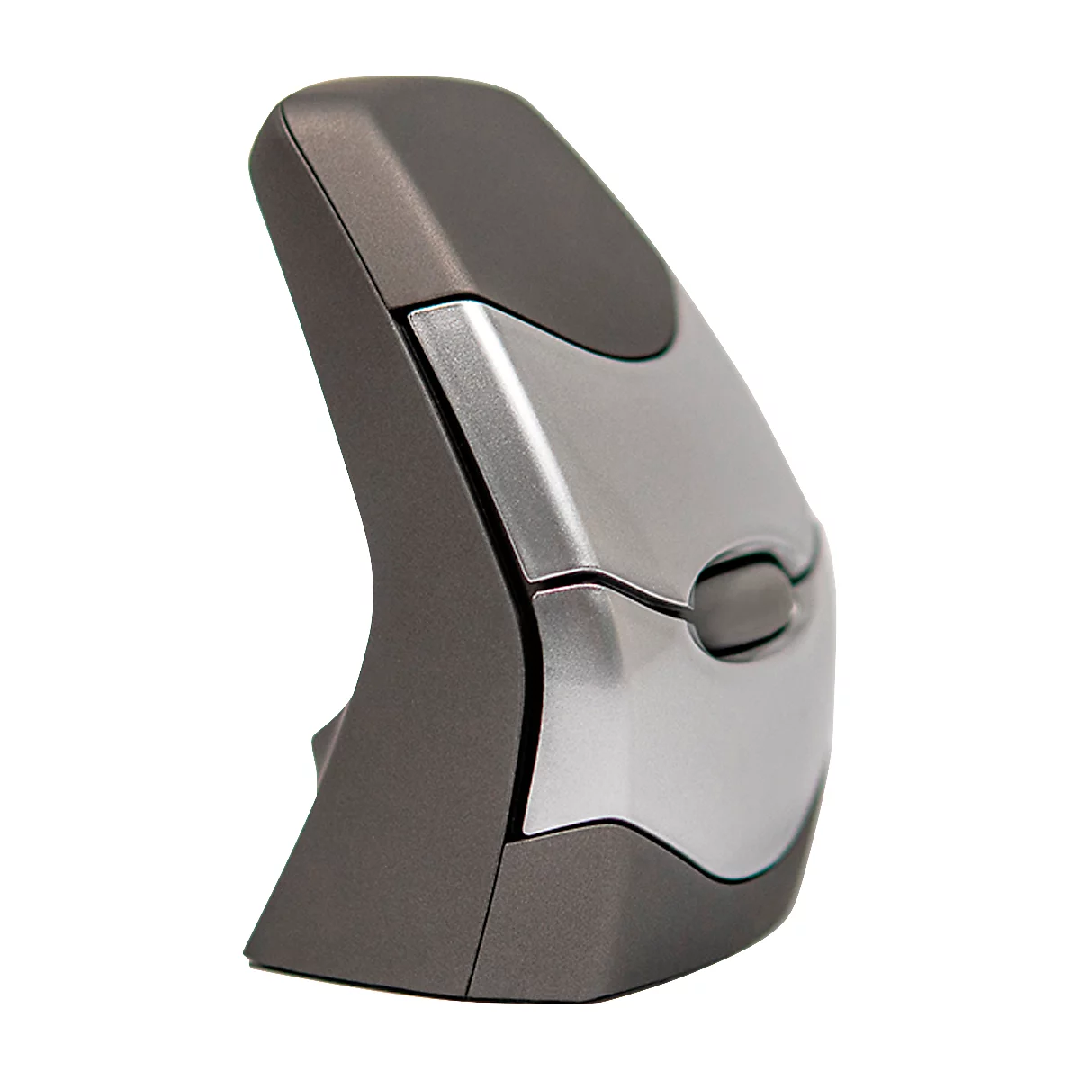 BakkerElkhuizen DXT 2 Precision Mouse Wireless, draadloos, vier DPI niveaus (500, 1000, 1500, 2000), lasersensor, plug &amp; play, ergonomisch, voor rechts- en linkshandigen, B 55 x H 80 x D 44 mm, grijs/zilver