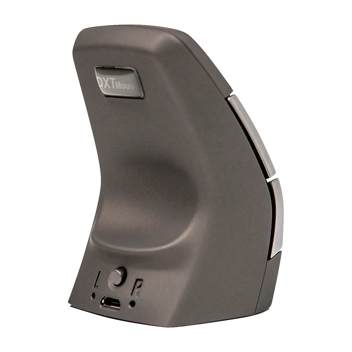 BakkerElkhuizen DXT 2 Precision Mouse Wireless, draadloos, vier DPI niveaus (500, 1000, 1500, 2000), lasersensor, plug &amp; play, ergonomisch, voor rechts- en linkshandigen, B 55 x H 80 x D 44 mm, grijs/zilver