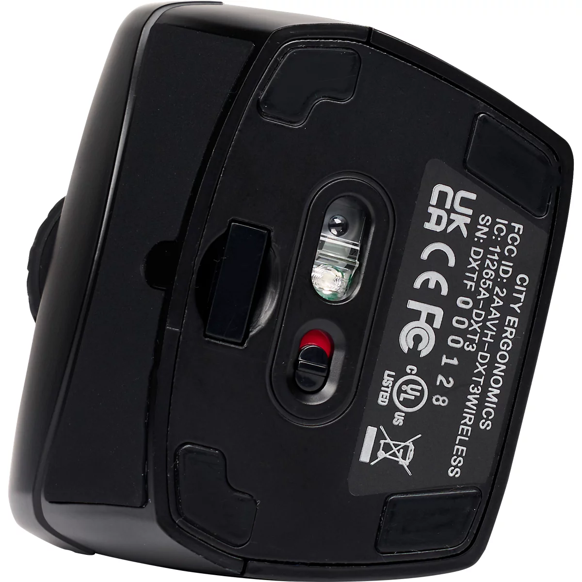 BakkerElkhuizen DXT 3 Precision Mouse Wireless, 7 Tasten, 4 DPI Stufen (800, 1200, 1600, 2400), kabellos, ergonomisch, USB-C, schwarz