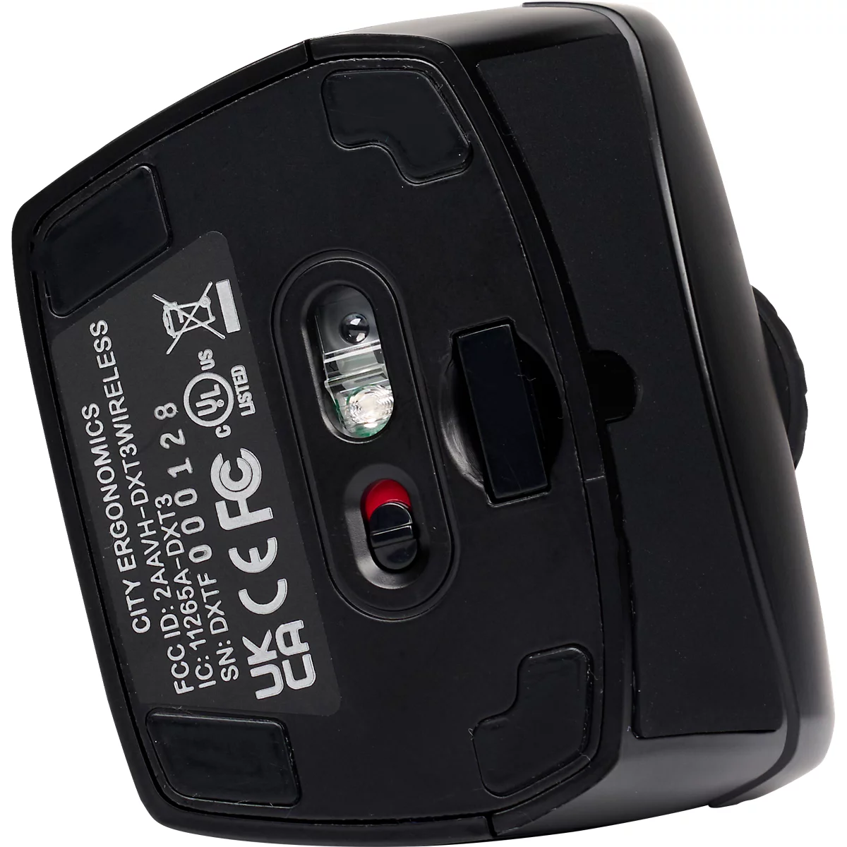 BakkerElkhuizen DXT 3 Precision Mouse Wireless, 7 Tasten, 4 DPI Stufen (800, 1200, 1600, 2400), kabellos, ergonomisch, USB-C, schwarz