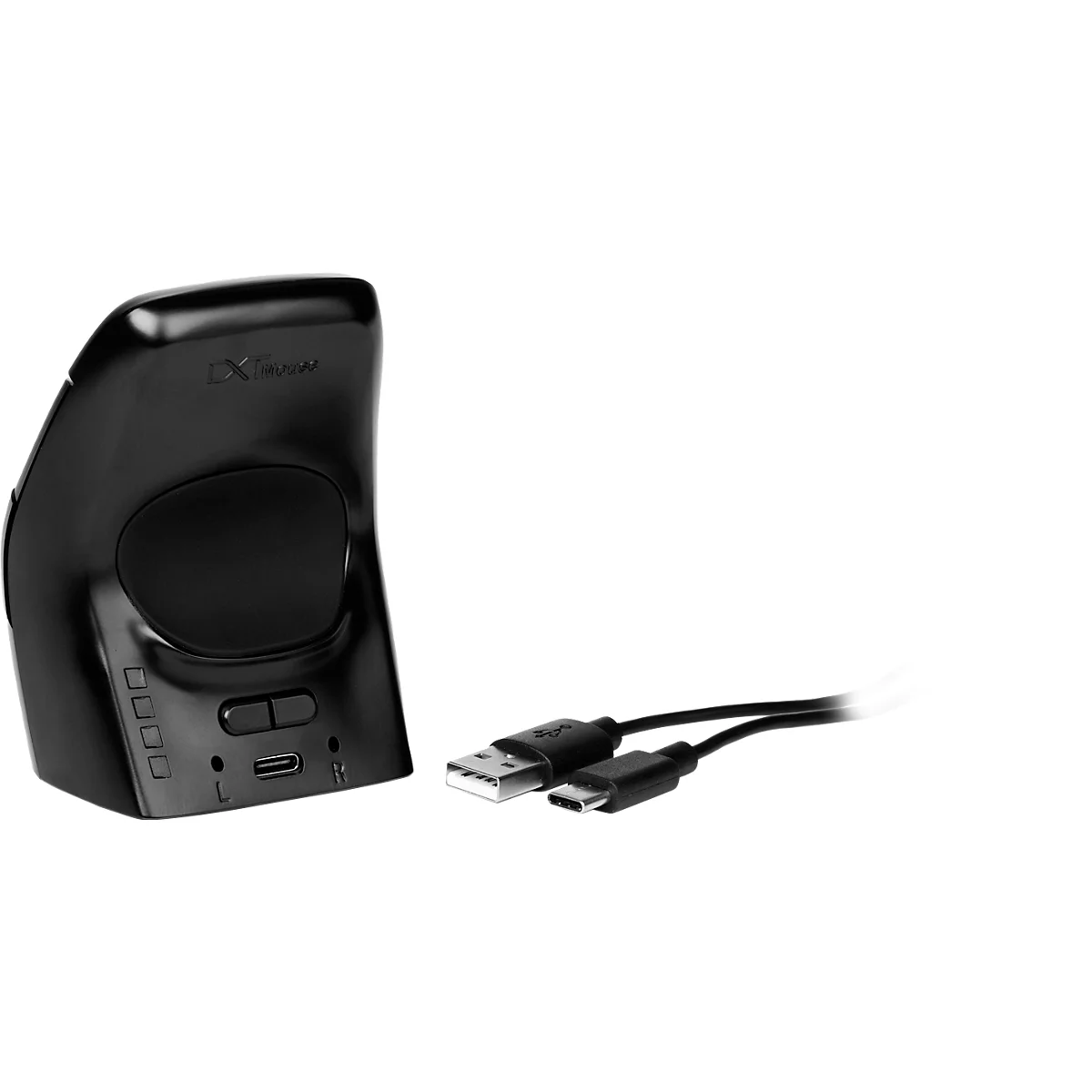 BakkerElkhuizen DXT 3 Precision Mouse Wireless, 7 Tasten, 4 DPI Stufen (800, 1200, 1600, 2400), kabellos, ergonomisch, USB-C, schwarz