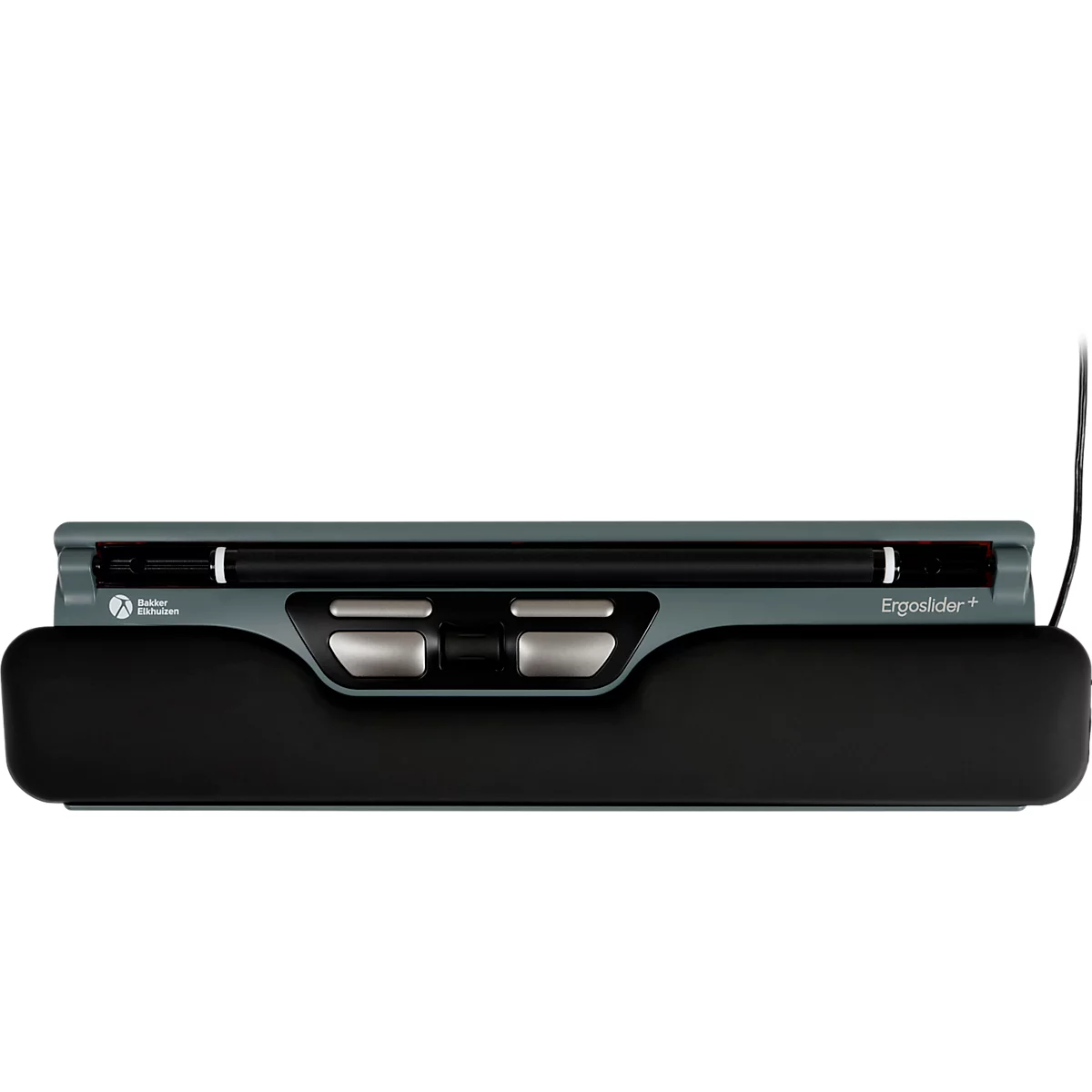 BakkerElkhuizen ErgoSlider+ muis, centraal, ergonomisch, bedraad, scrollbalk, 4 knoppen, USB-A/USB-C, zwart-grijs