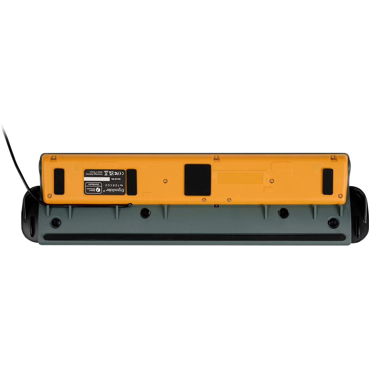 BakkerElkhuizen ErgoSlider+ muis, centraal, ergonomisch, bedraad, scrollbalk, 4 knoppen, USB-A/USB-C, zwart-grijs