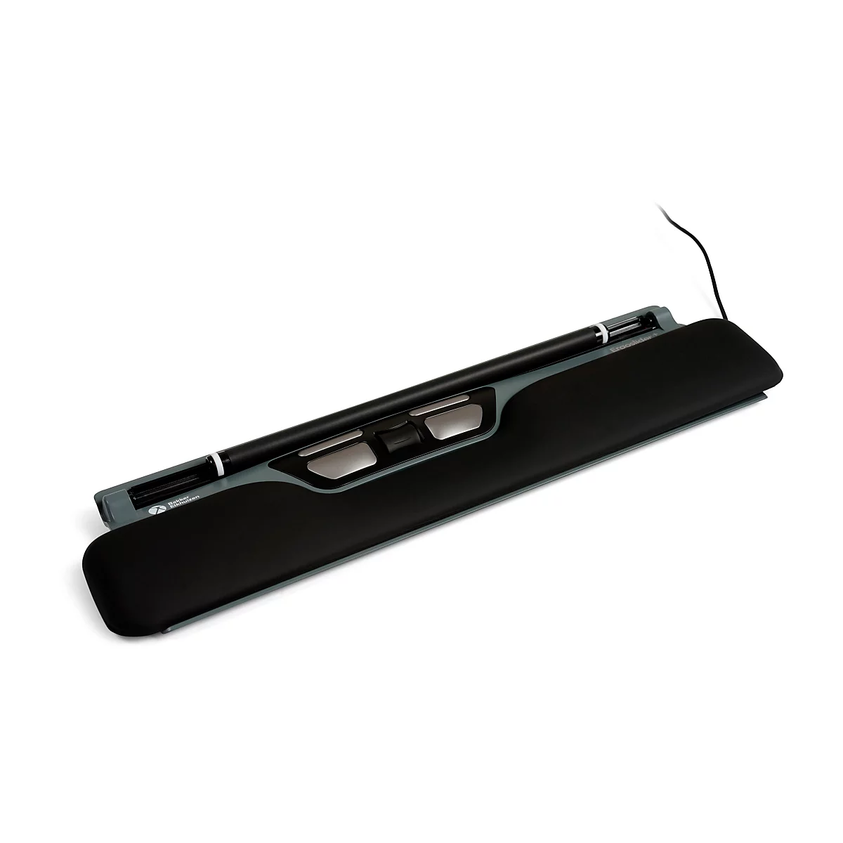 BakkerElkhuizen ErgoSlider+ muis, centraal, ergonomisch, bedraad, scrollbalk, 4 knoppen, USB-A/USB-C, zwart-grijs